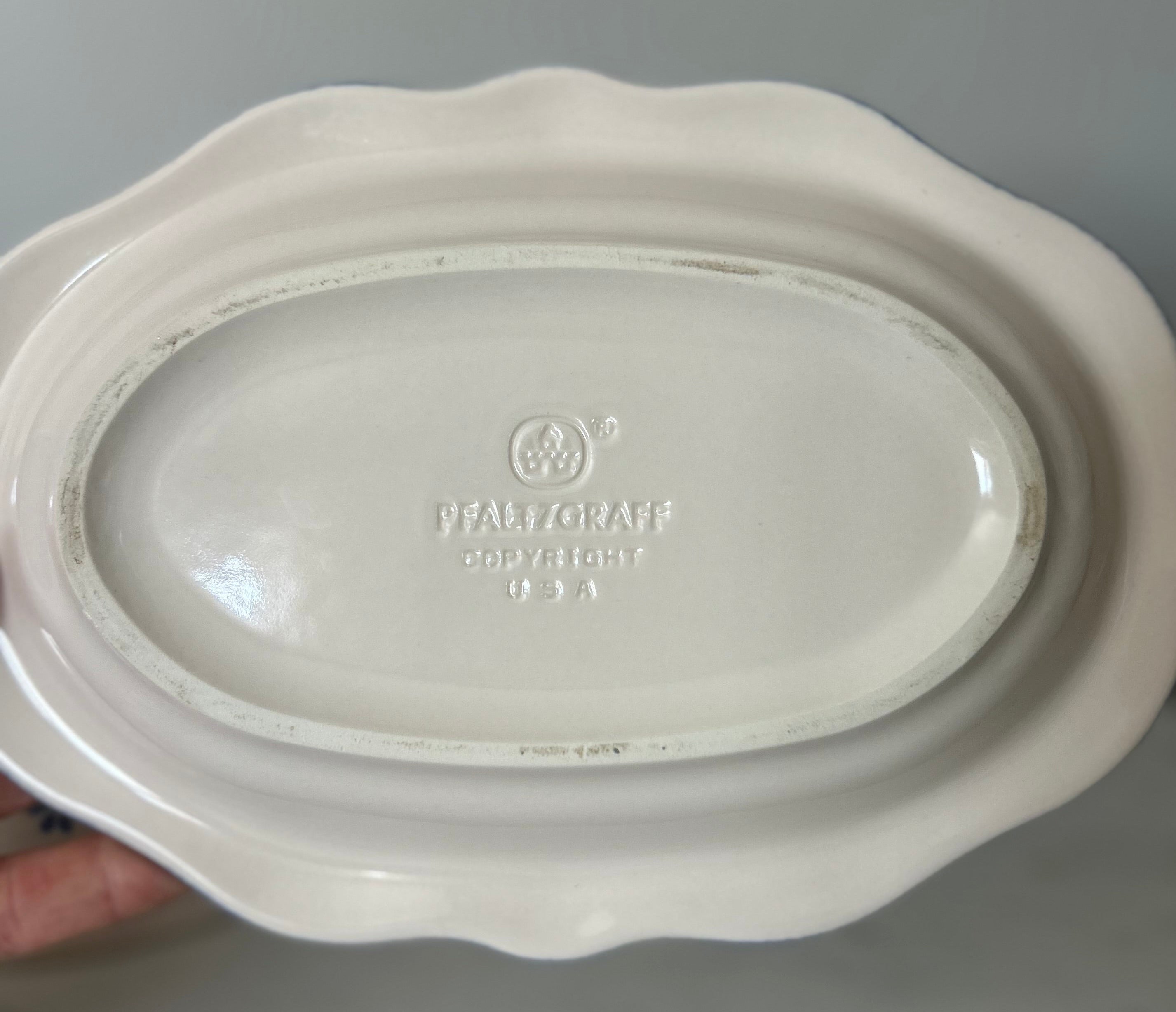 Vintage Maison Blue Covered Butter Dish