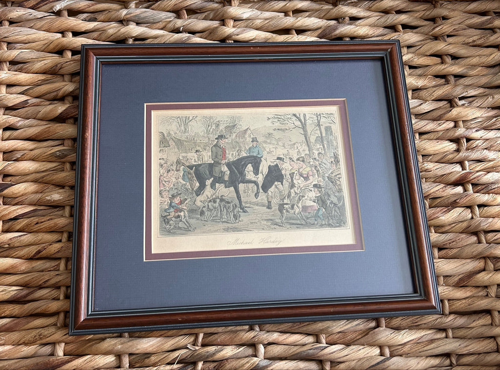 Vintage Framed Vintage English Hunting Scene