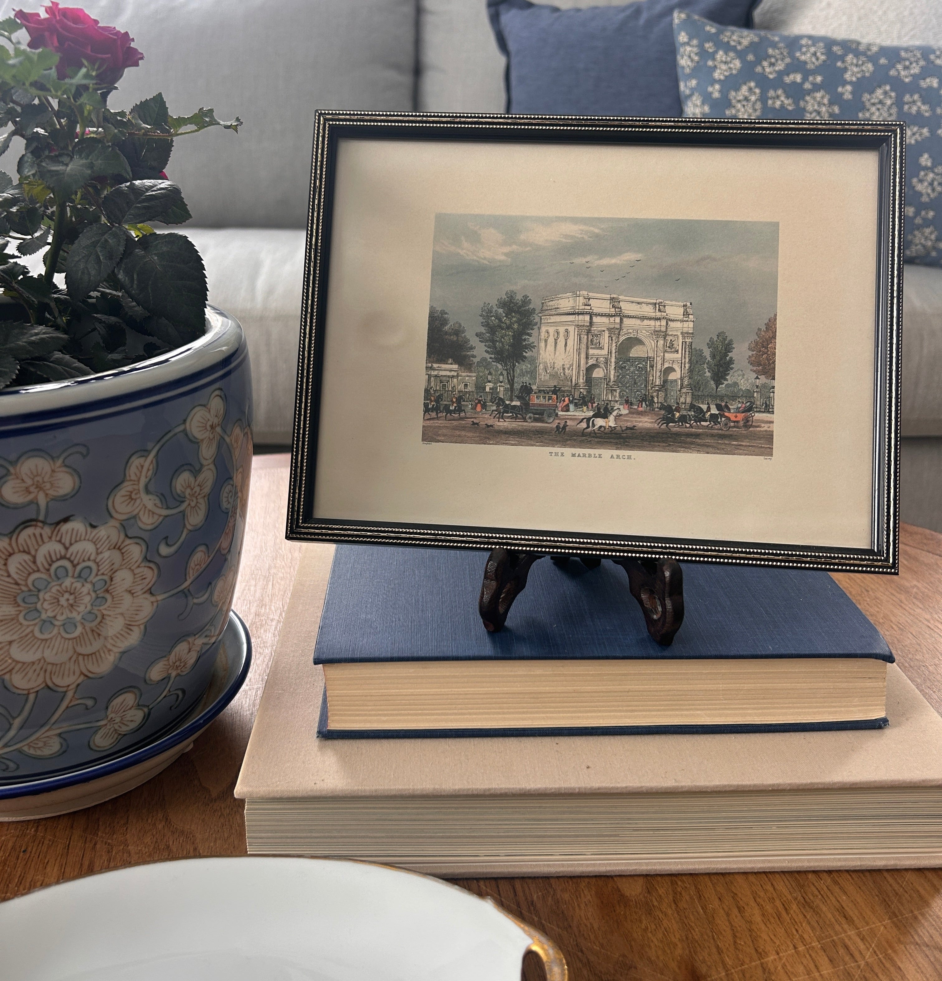 Vintage Framed Marble Arch London Lithograph Print