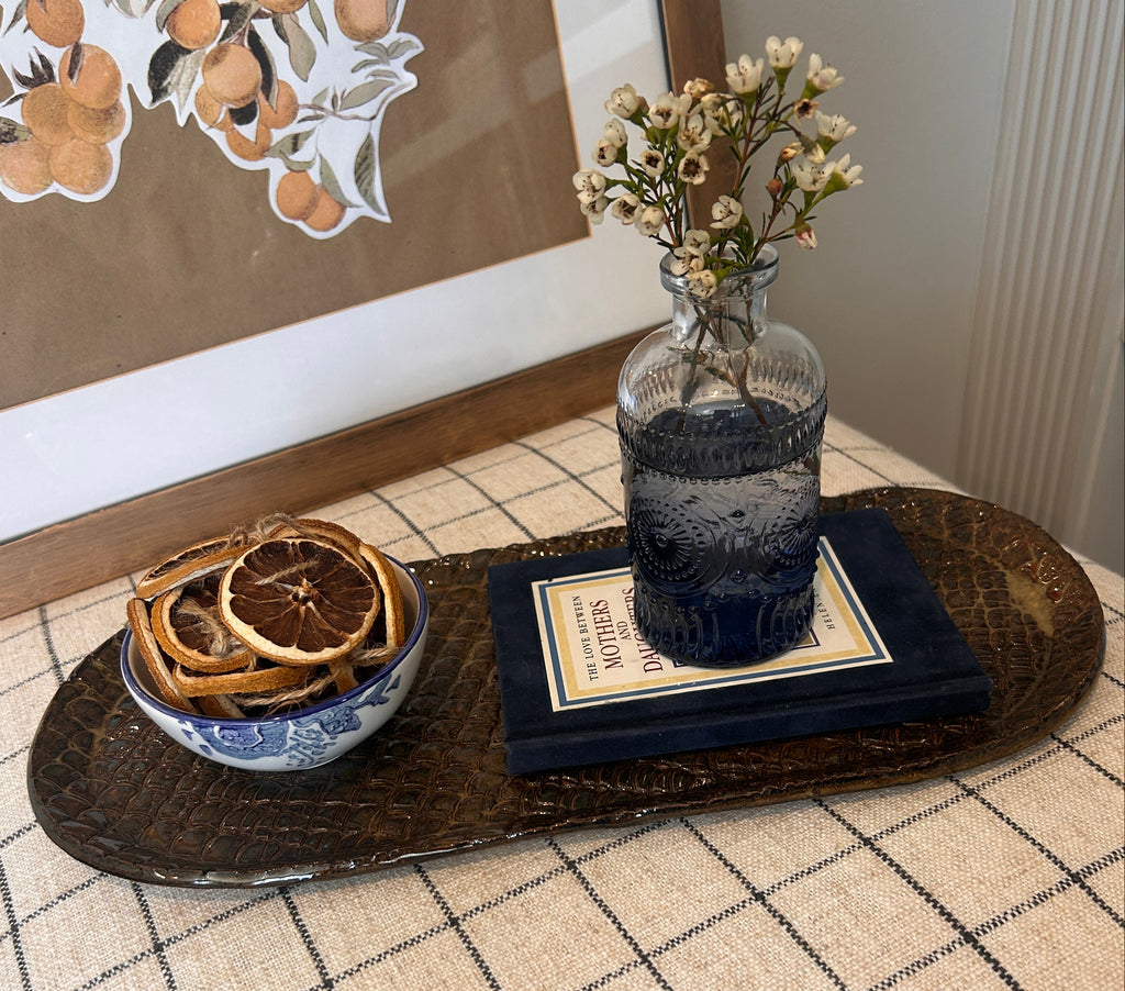 Studio Pottery Textured Stoneware Tray