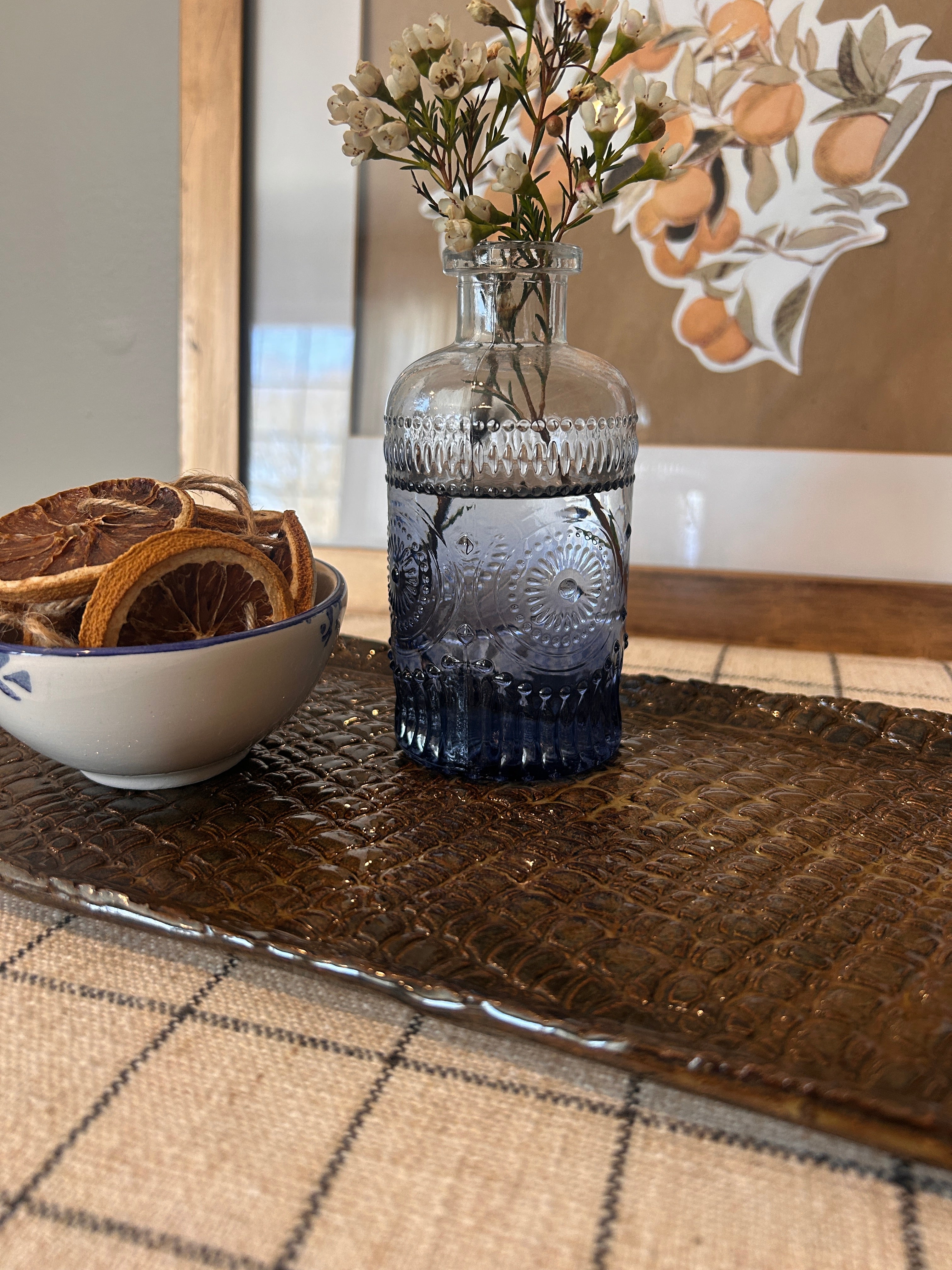 Studio Pottery Textured Stoneware Tray