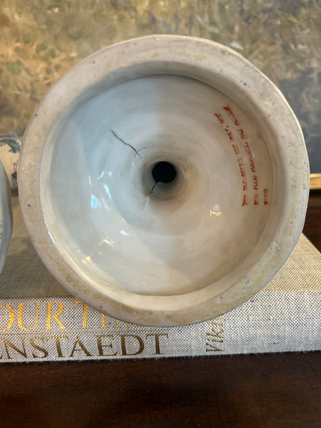 Vintage Floral Porcelain Candlestick Holders- Pair