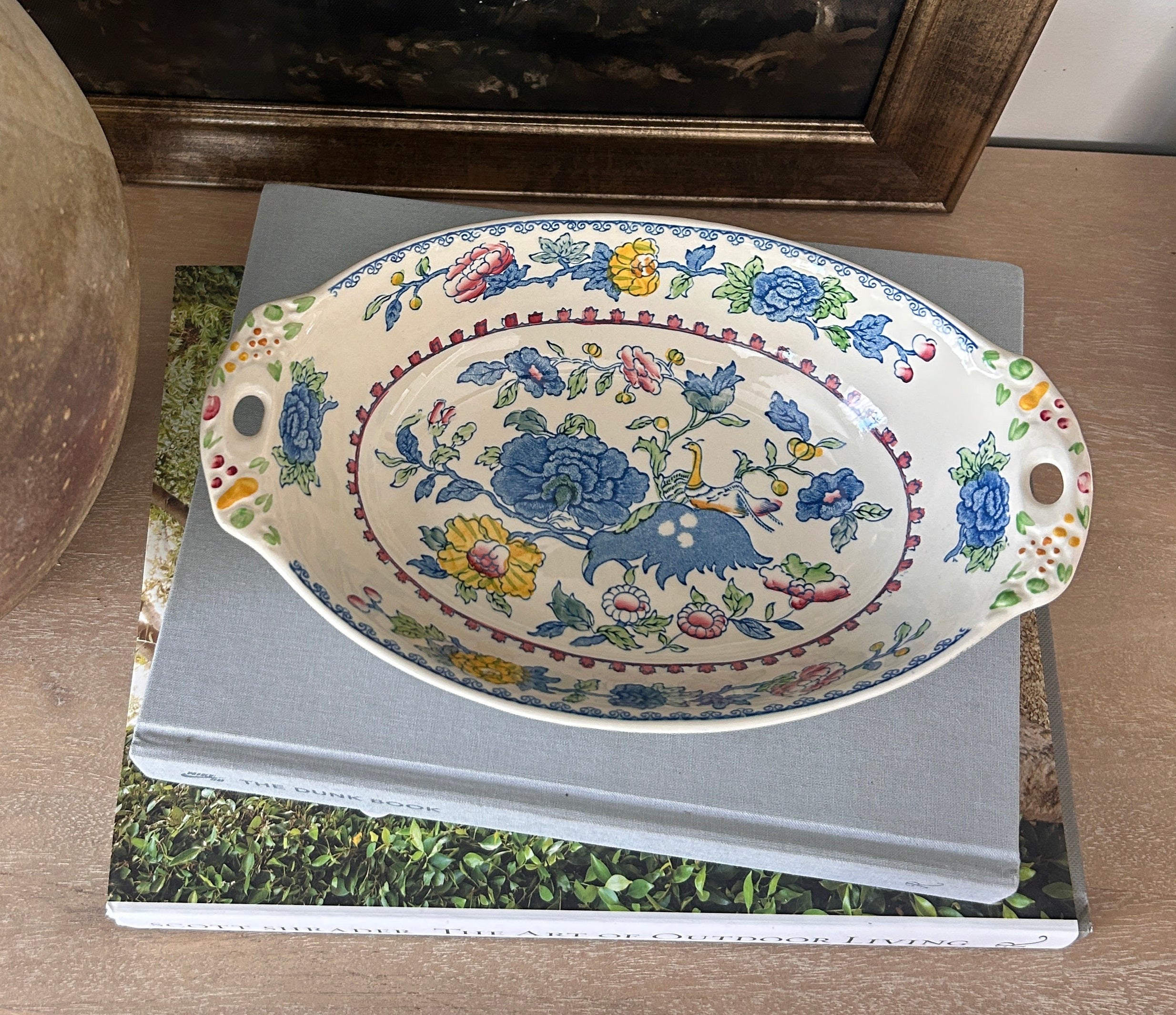 Vintage Mason's Patent English Ironstone Oval Serving Bowl