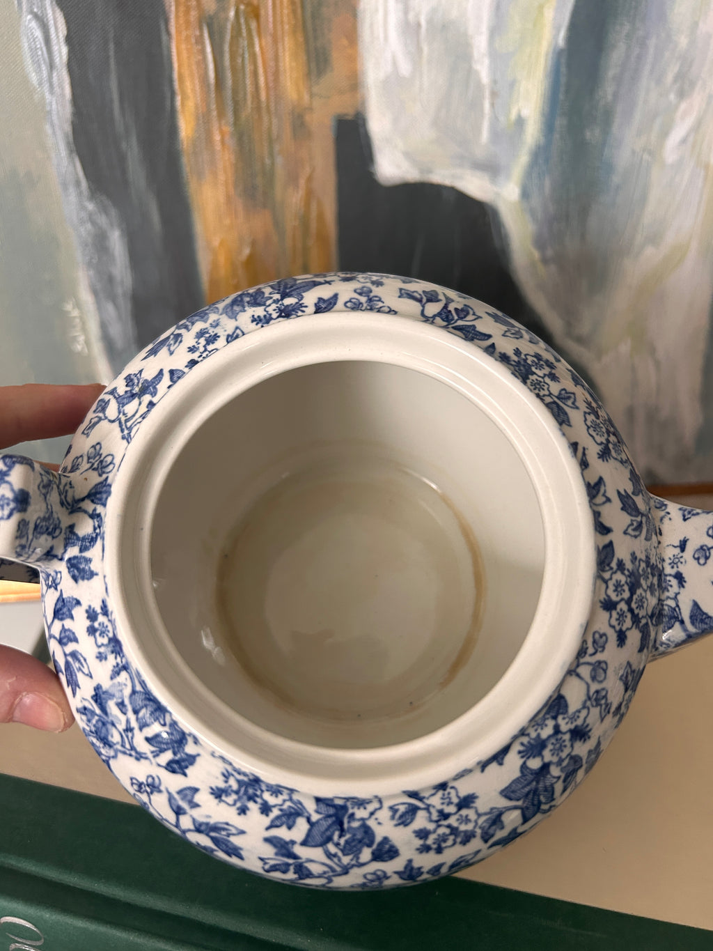 Vintage Burgess & Leigh (Burleigh) "May Blossom" Blue and White Teapot