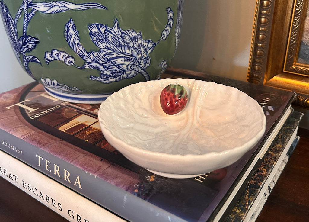 Vintage Bordallo Pinheiro Strawberry Accent Catchall