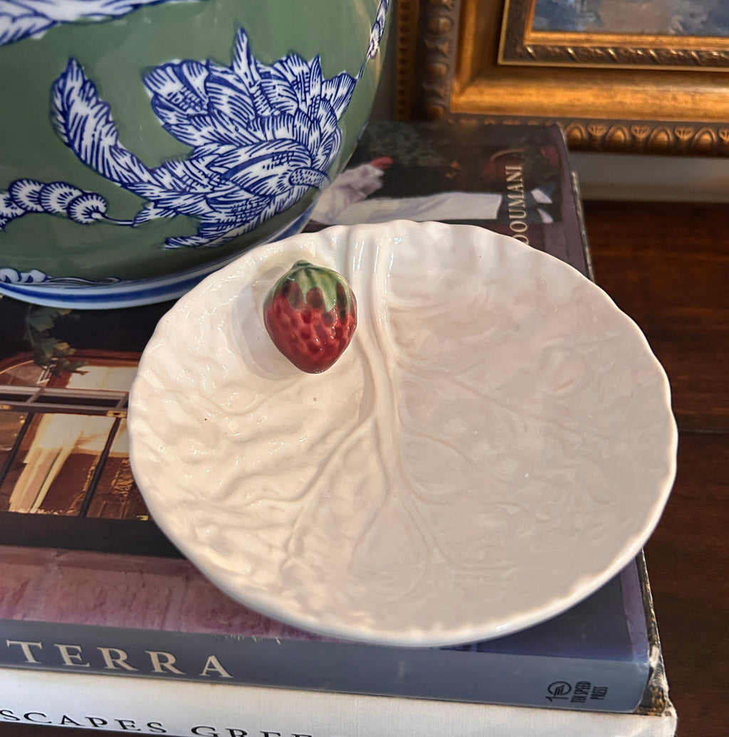Vintage Bordallo Pinheiro Strawberry Accent Catchall