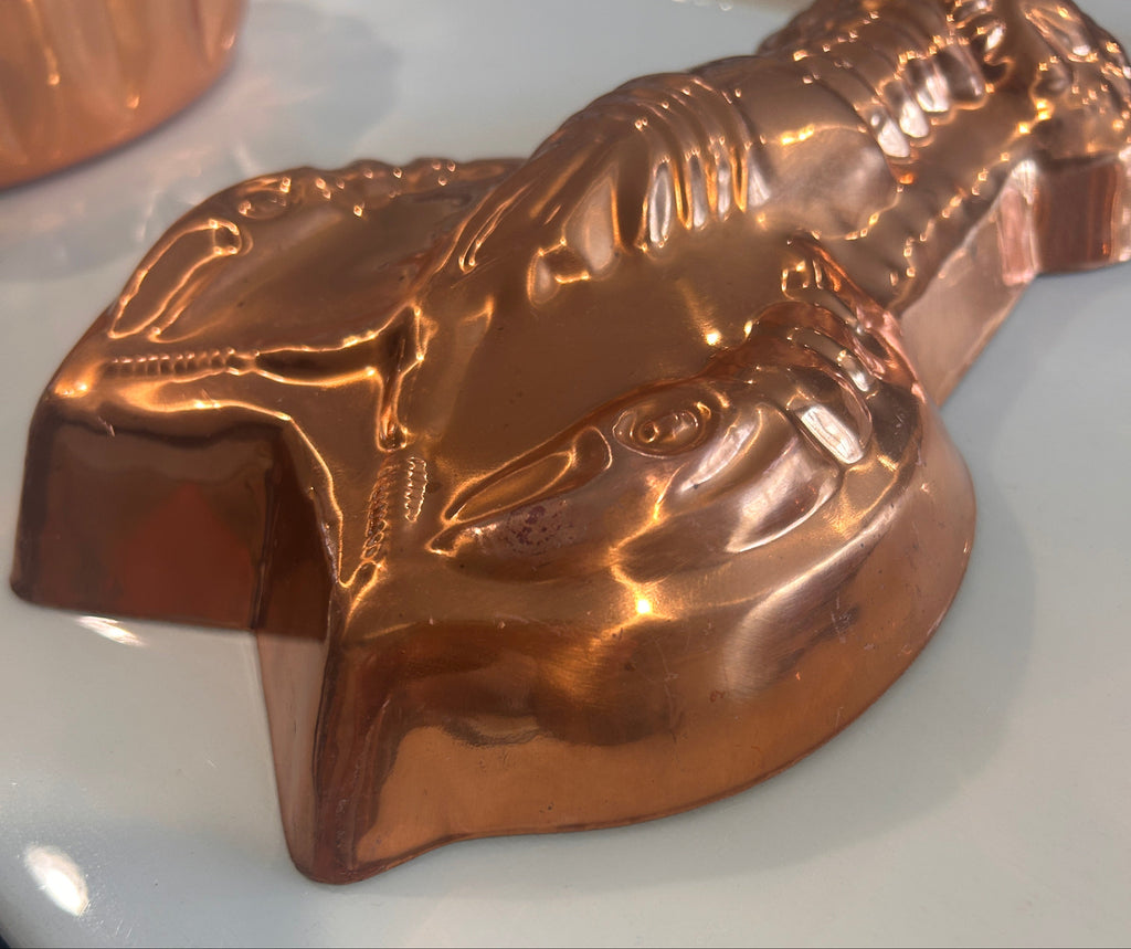 Vintage Copper Clad Kitchen Wall Molds- Set of 3