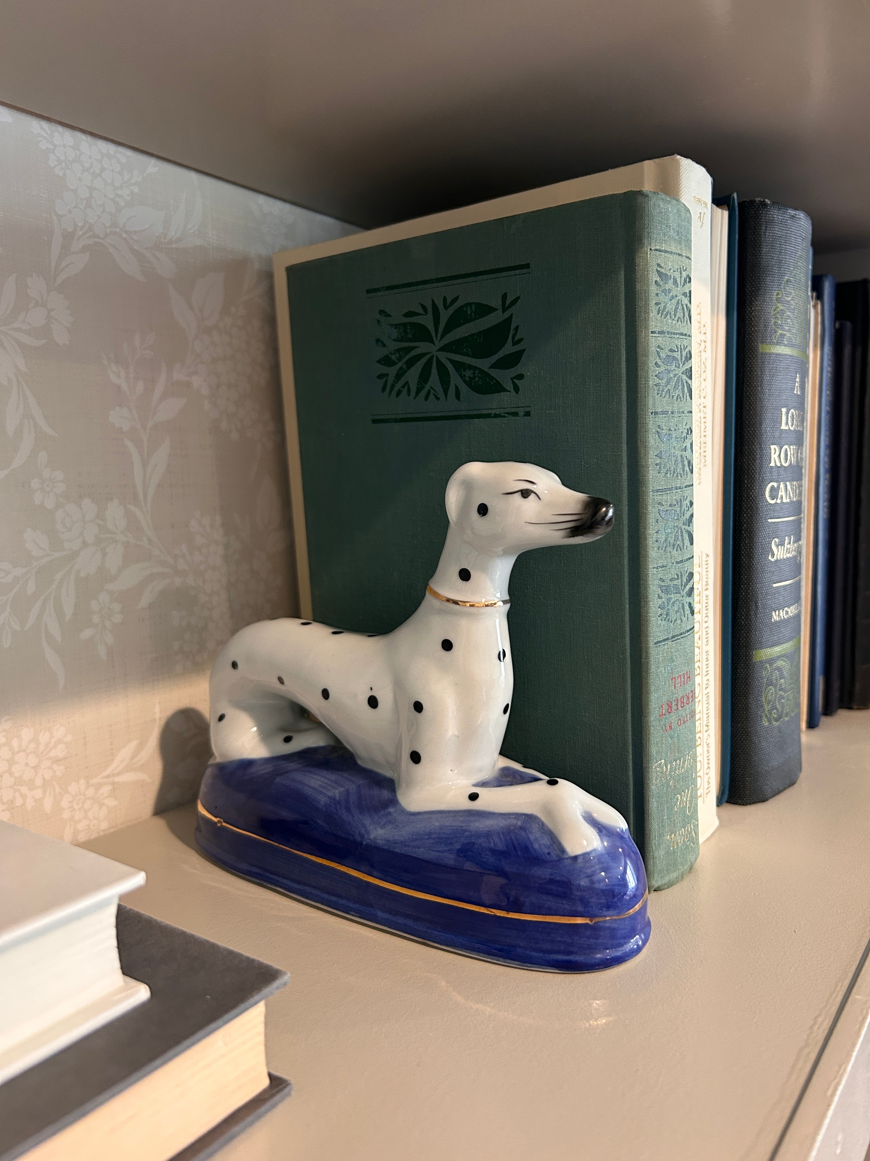 Vintage Staffordshire Style Recumbent Dalmatian Pair