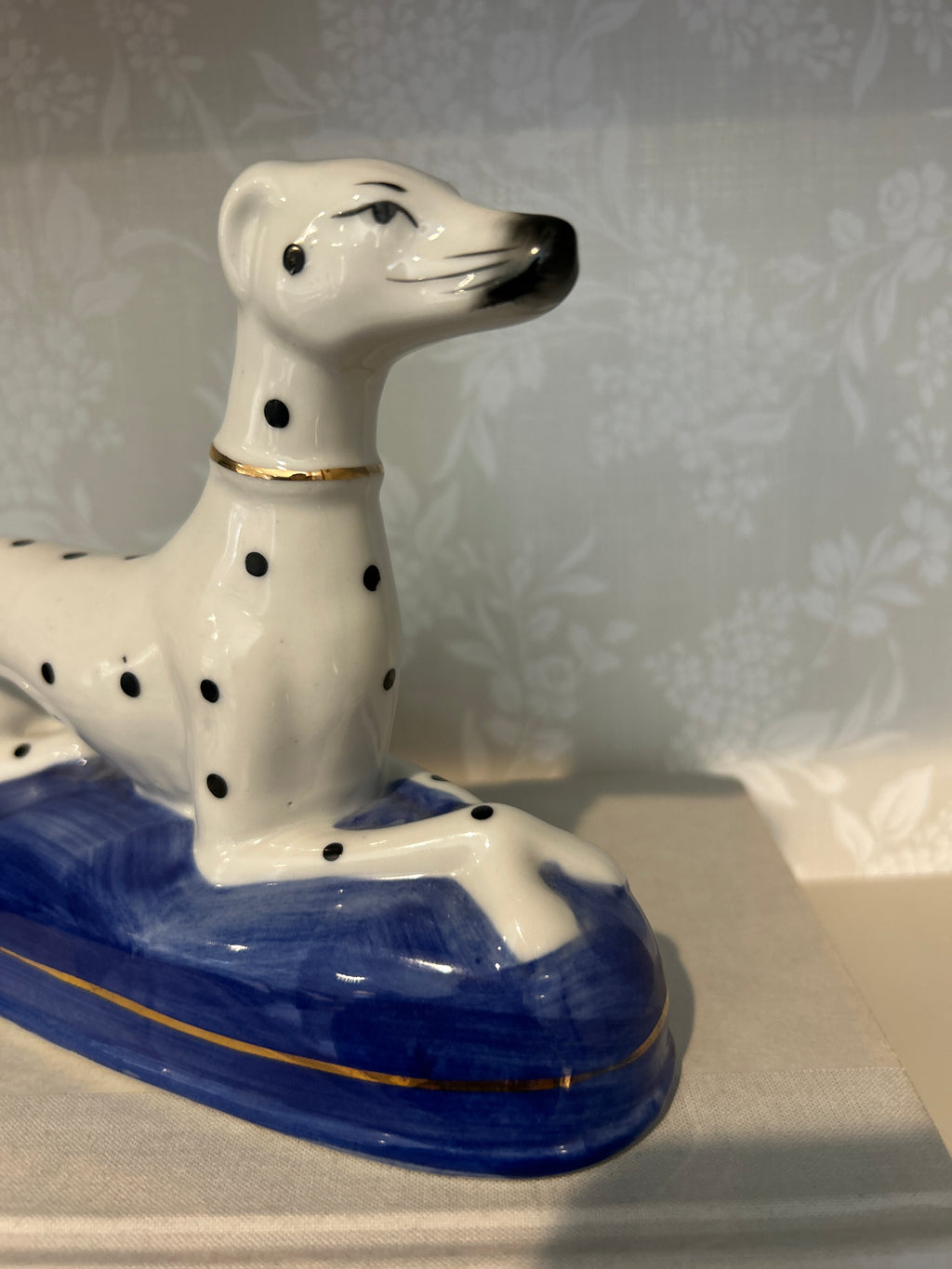 Vintage Staffordshire Style Recumbent Dalmatian Pair