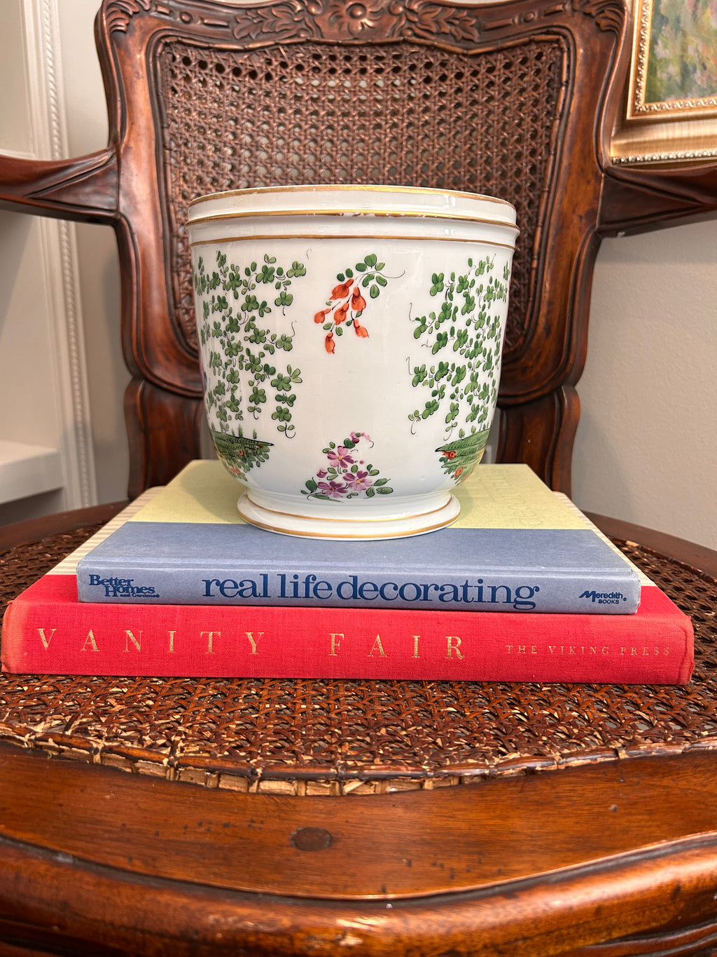 Vintage Chelsea Bird Porcelain Planter