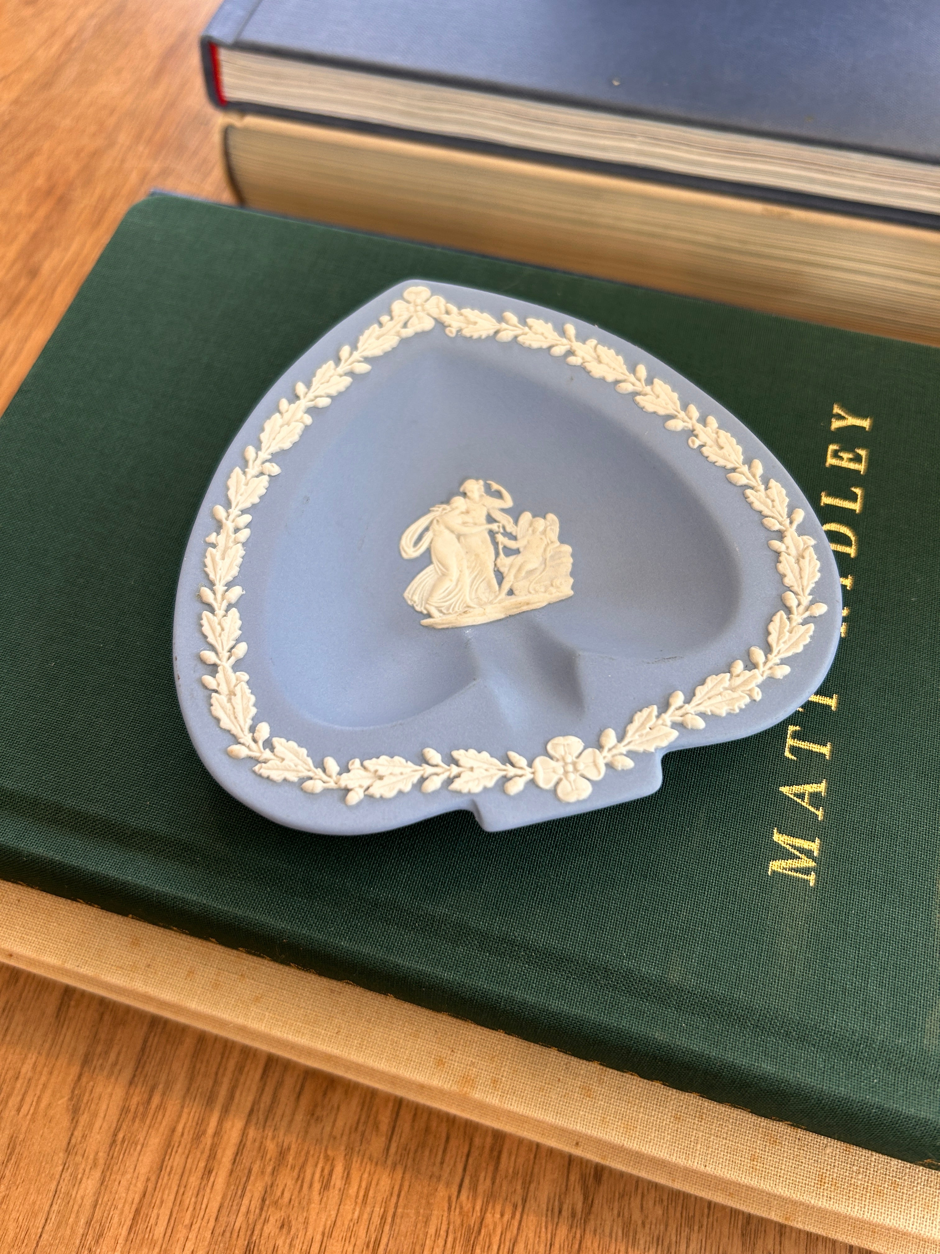 Vintage Wedgwood Blue Jasperware Trinket Dish