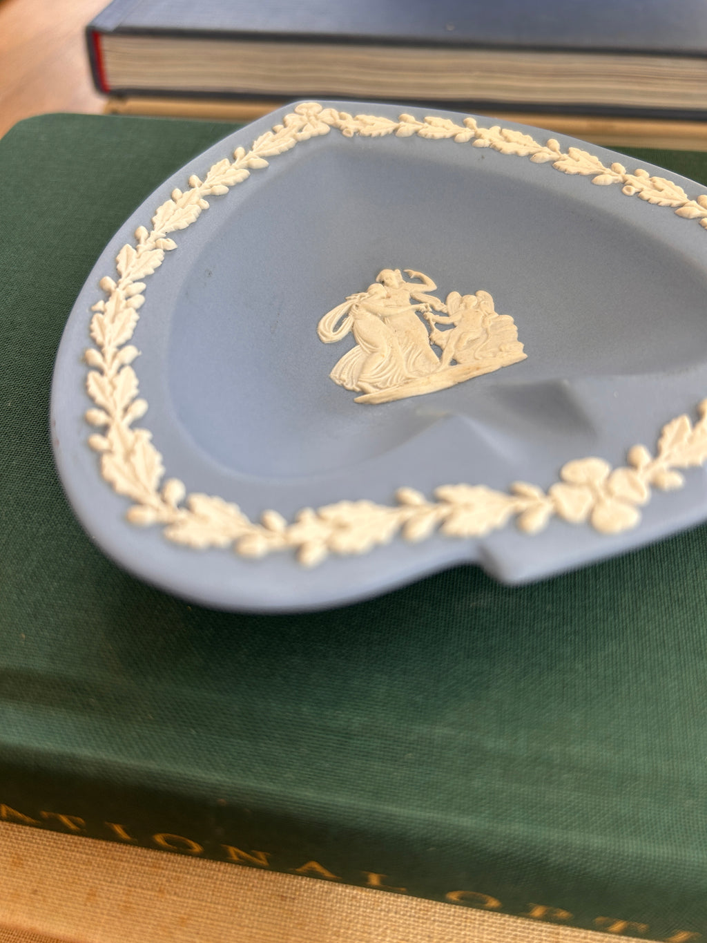 Vintage Wedgwood Blue Jasperware Trinket Dish