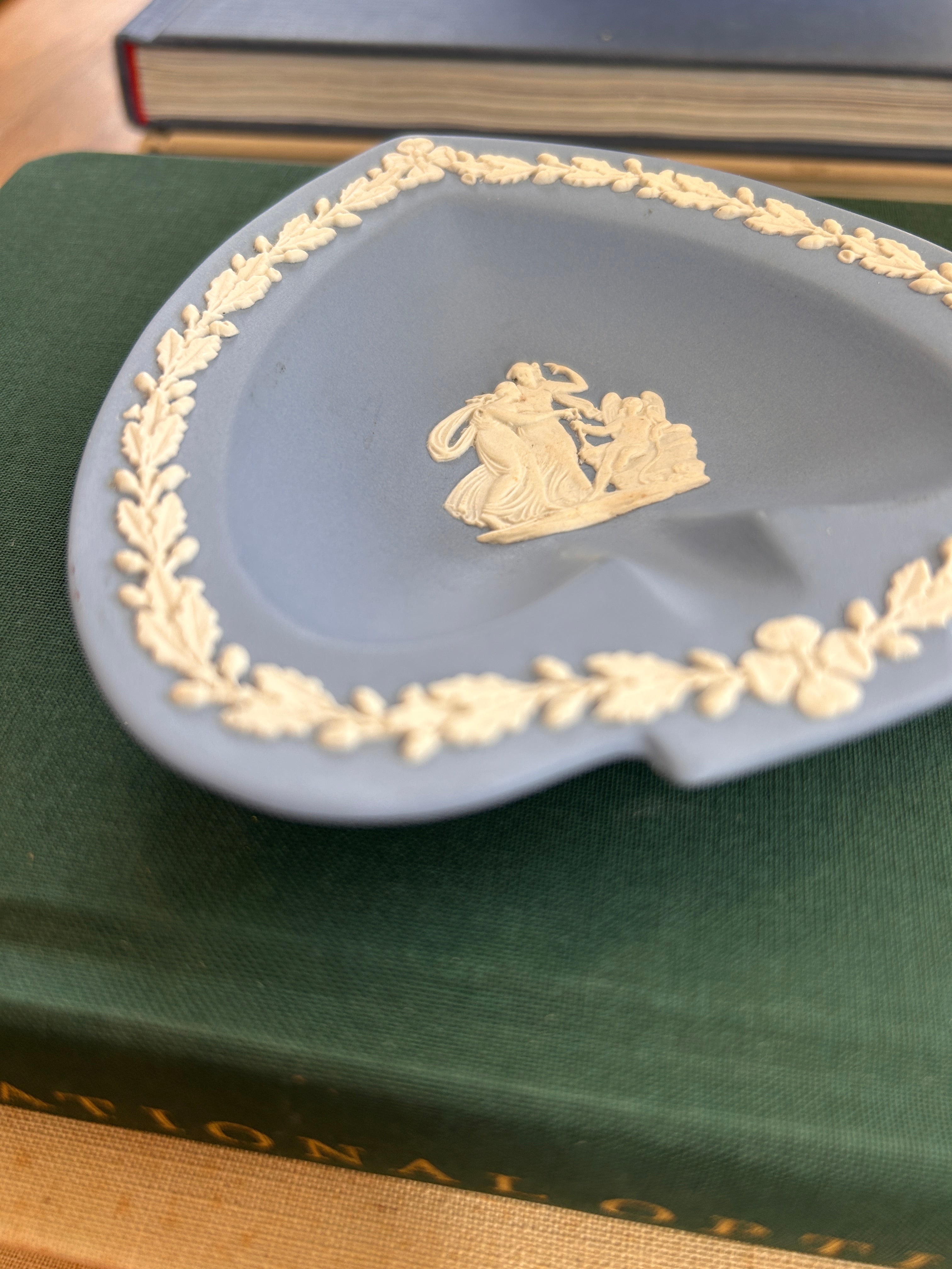Vintage Wedgwood Blue Jasperware Trinket Dish