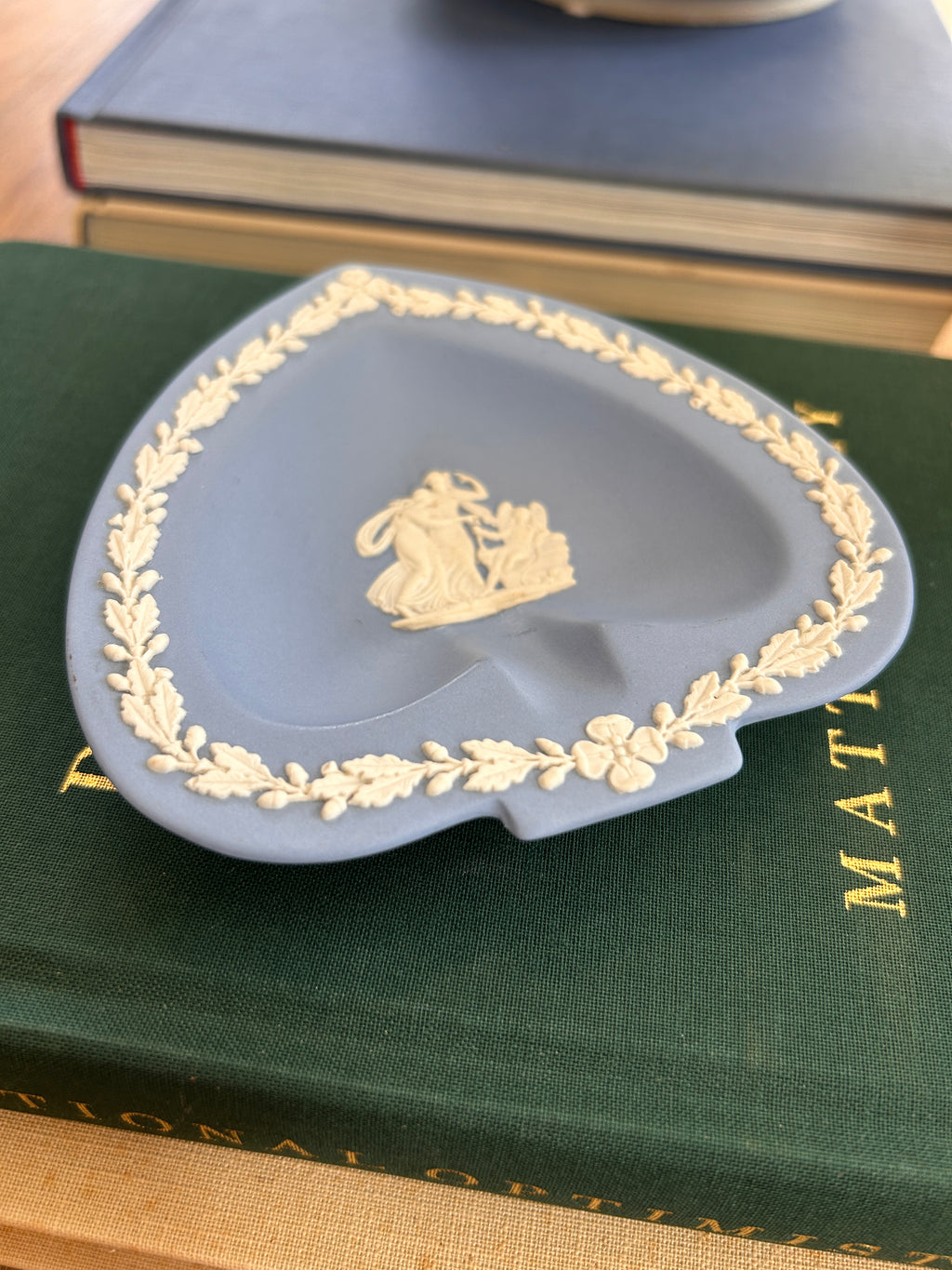 Vintage Wedgwood Blue Jasperware Trinket Dish