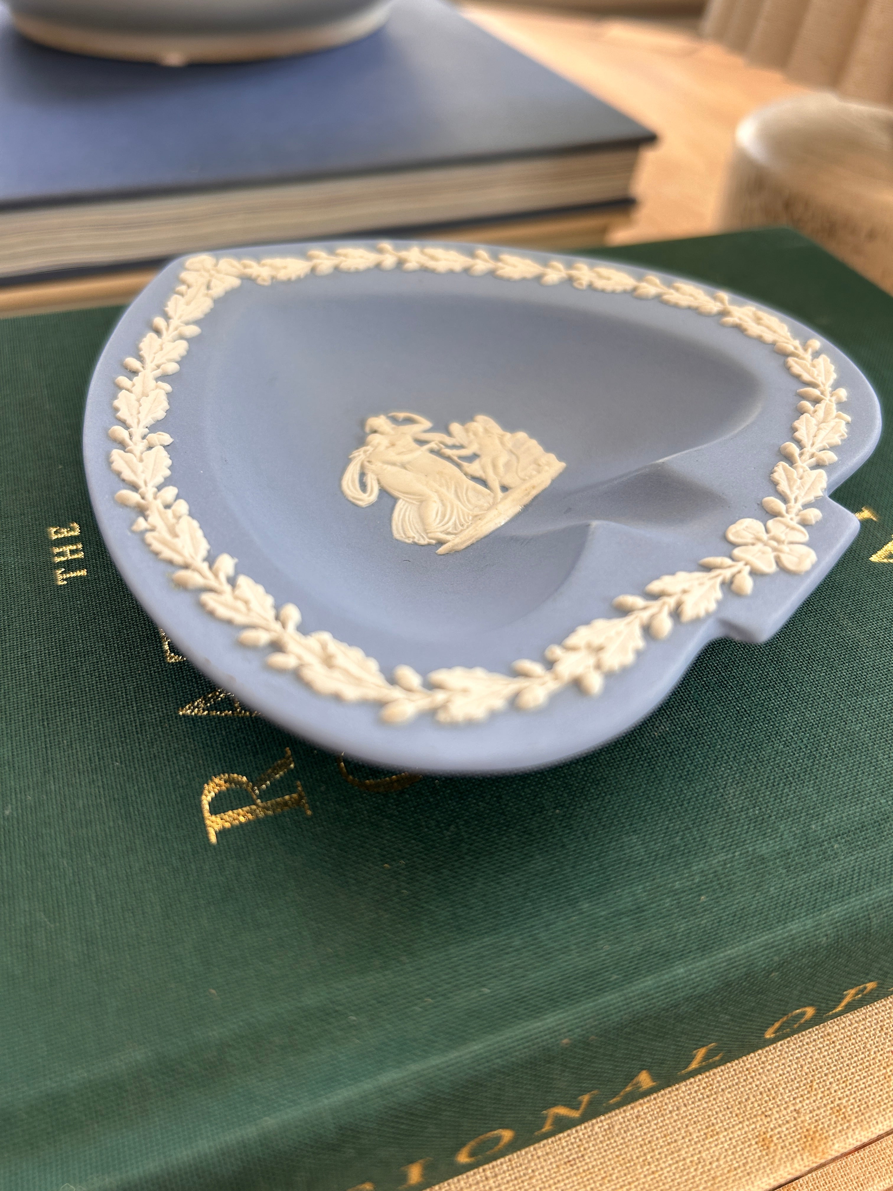 Vintage Wedgwood Blue Jasperware Trinket Dish