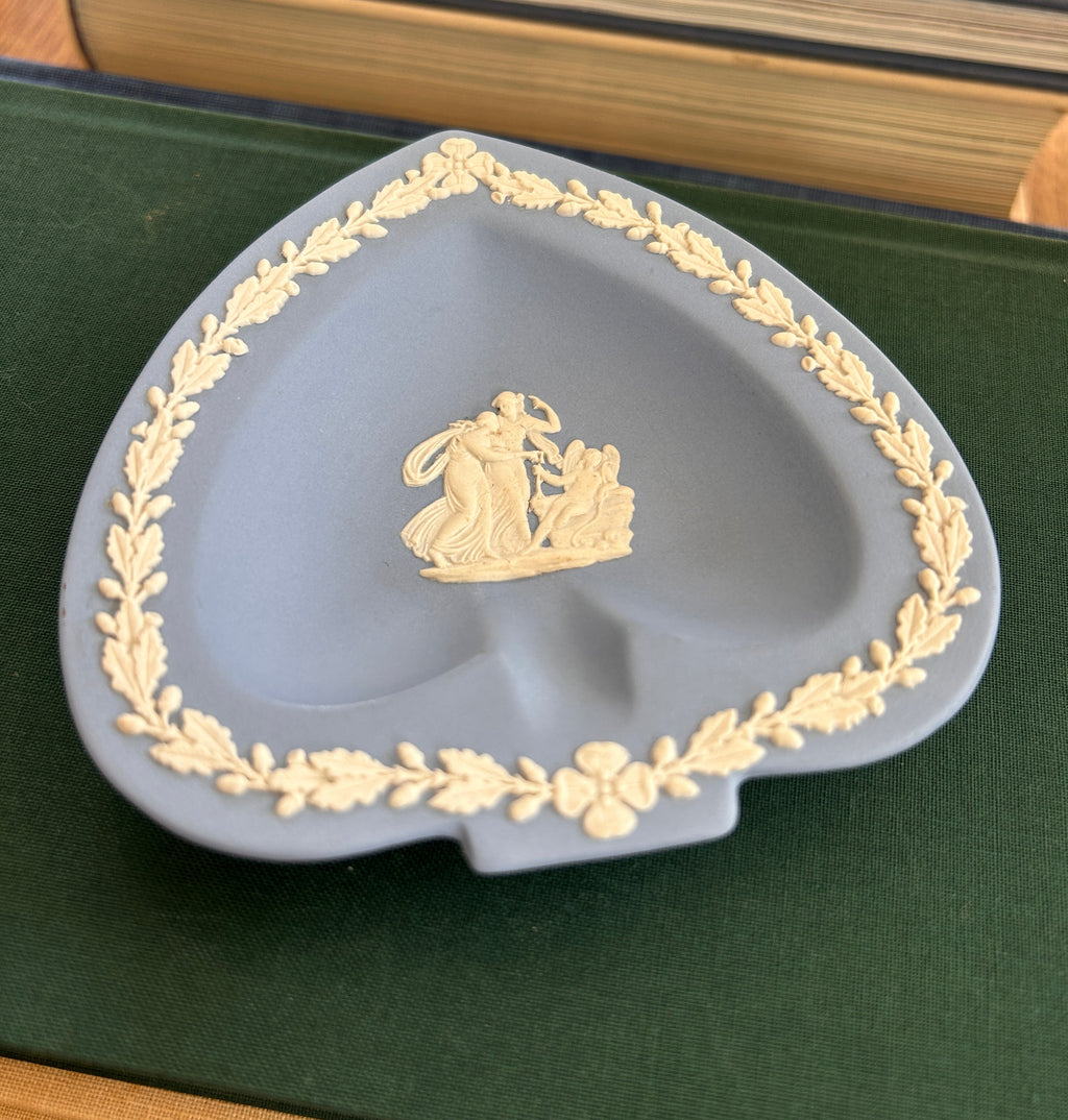 Vintage Wedgwood Blue Jasperware Trinket Dish