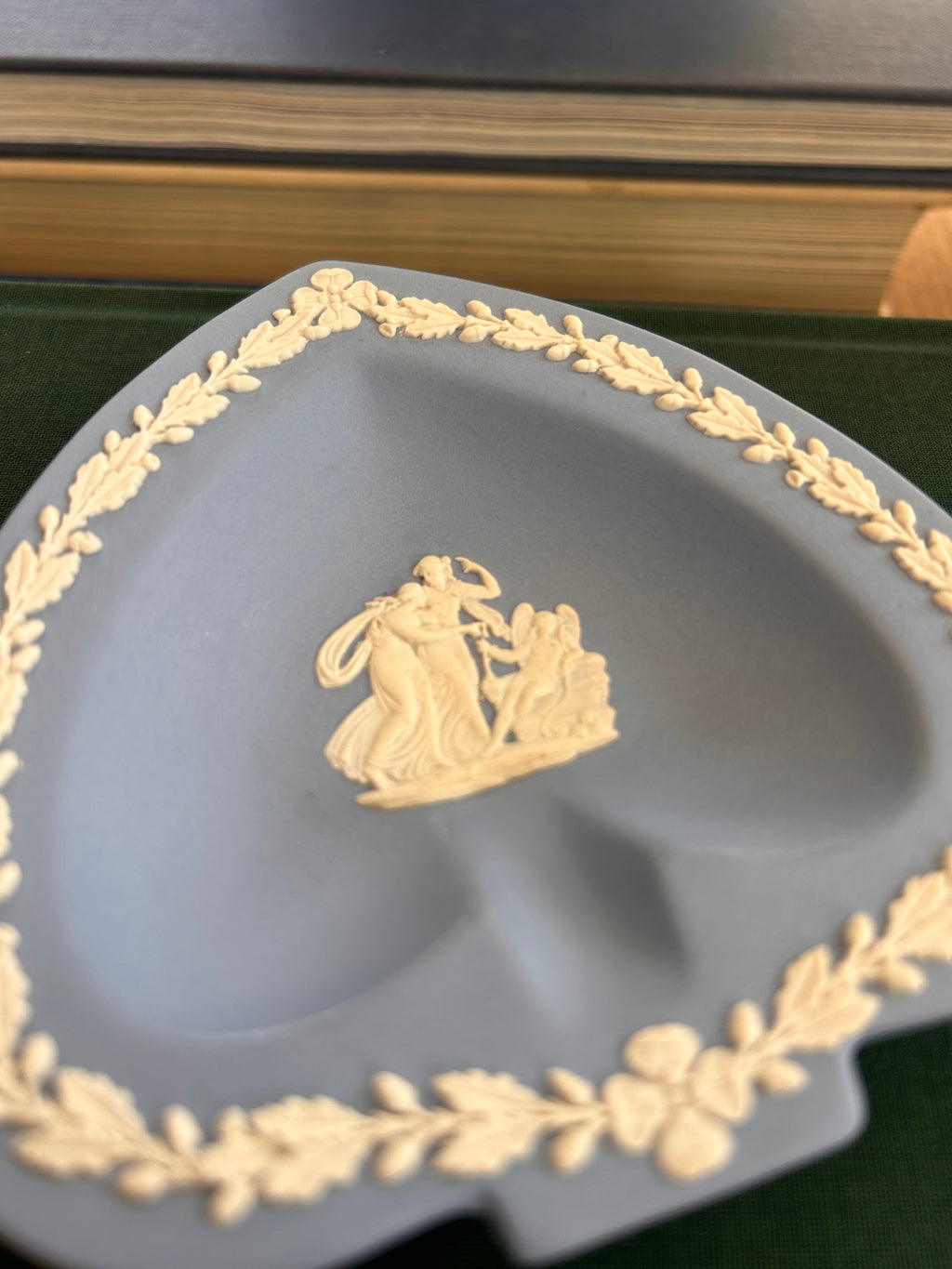 Vintage Wedgwood Blue Jasperware Trinket Dish