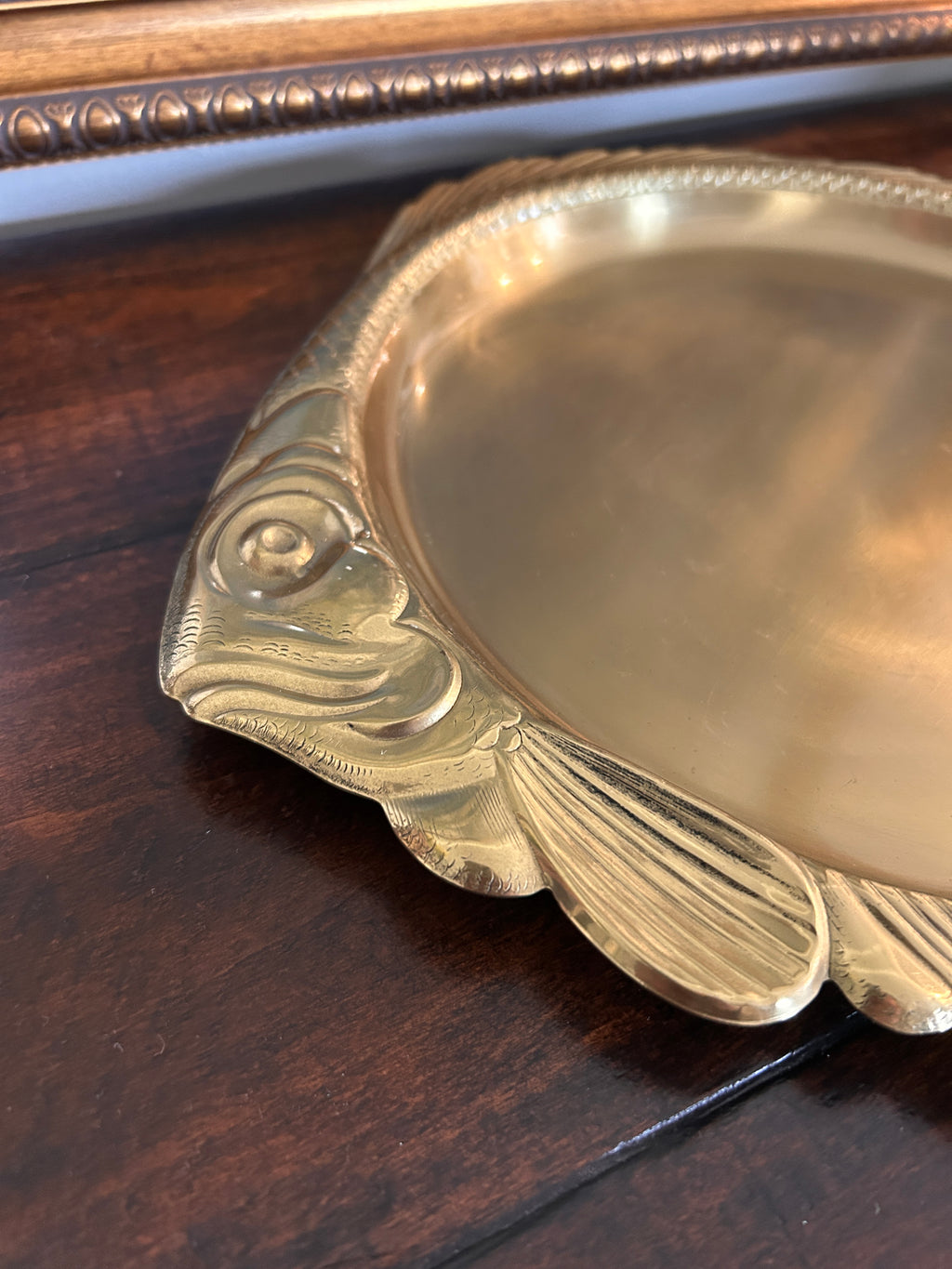 Vintage Brass Fish Tray Serving Dish