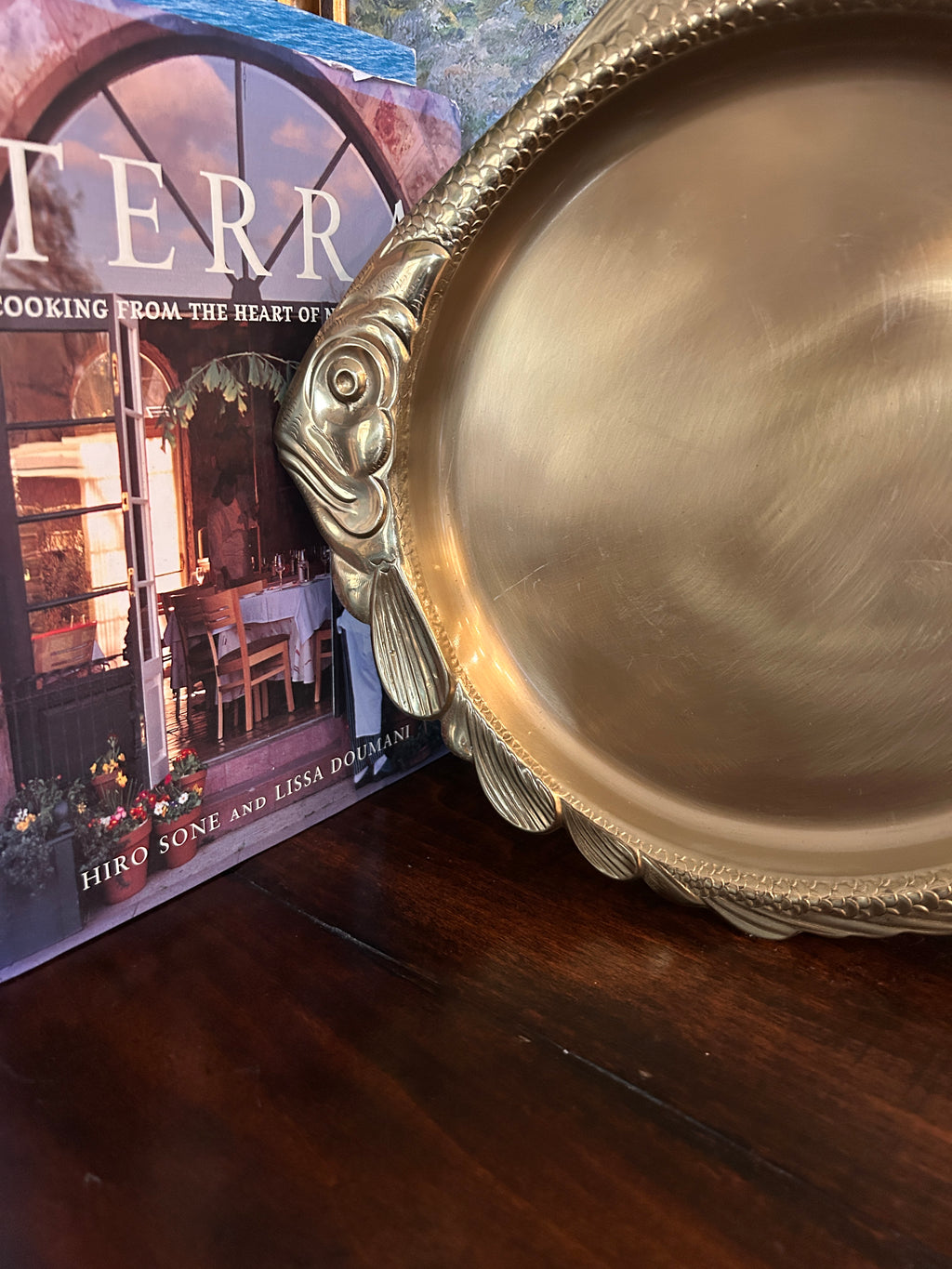 Vintage Brass Fish Tray Serving Dish