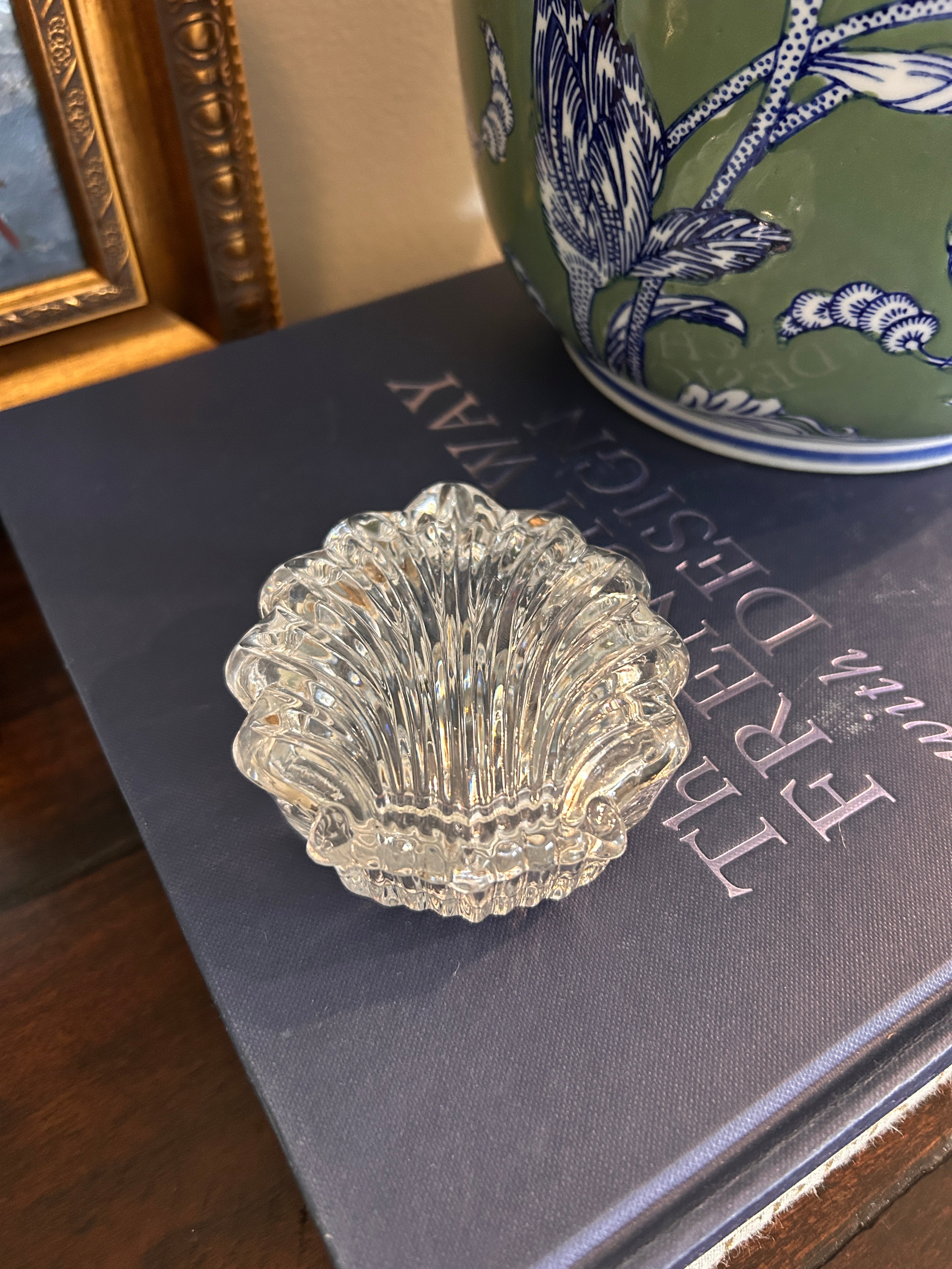 Vintage Gorham Style Chantilly Glass Shell Trinket Dish