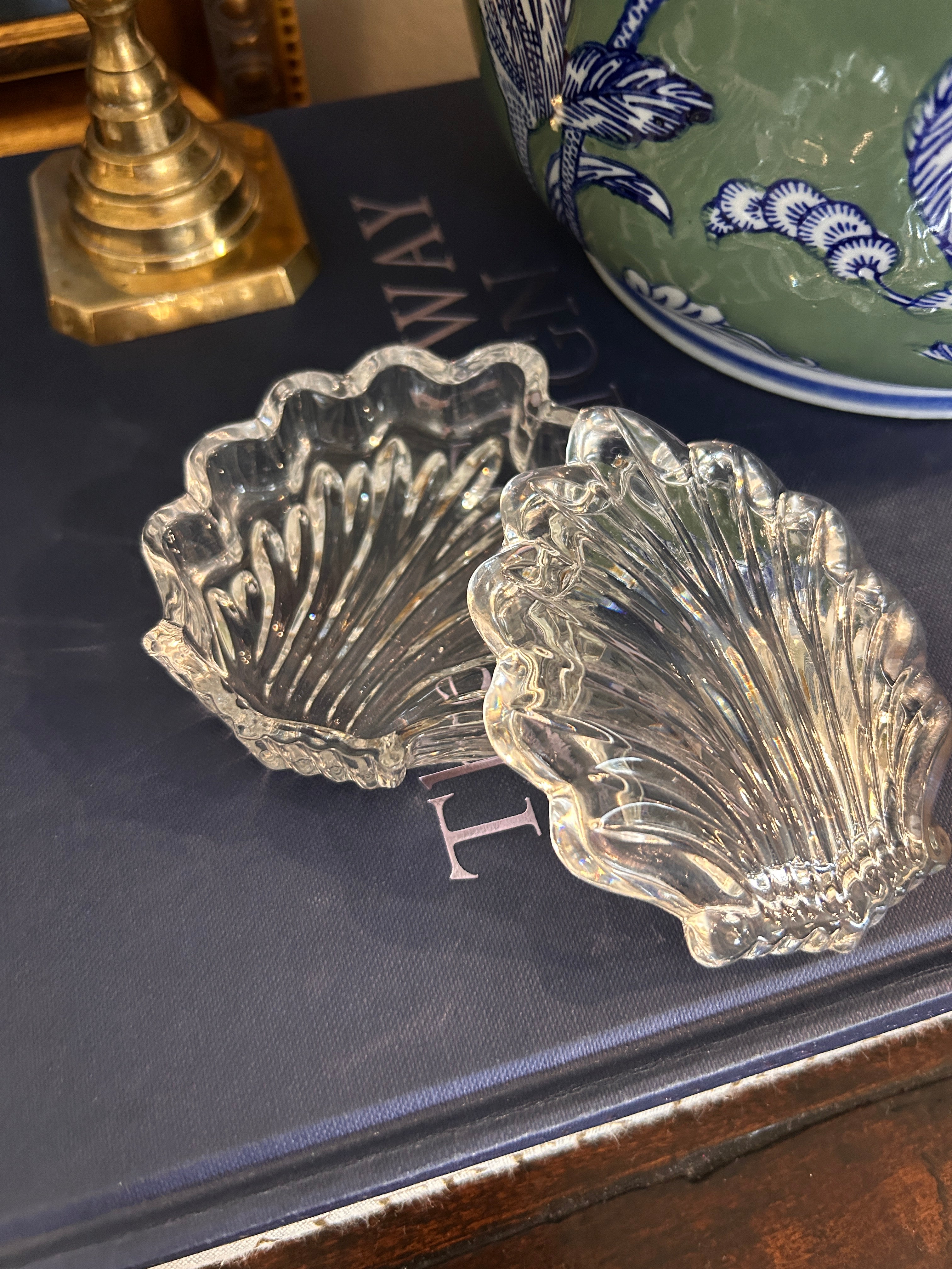 Vintage Gorham Style Chantilly Glass Shell Trinket Dish