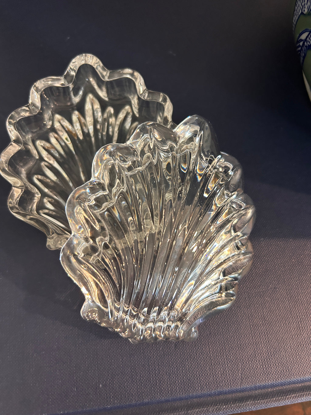 Vintage Gorham Style Chantilly Glass Shell Trinket Dish