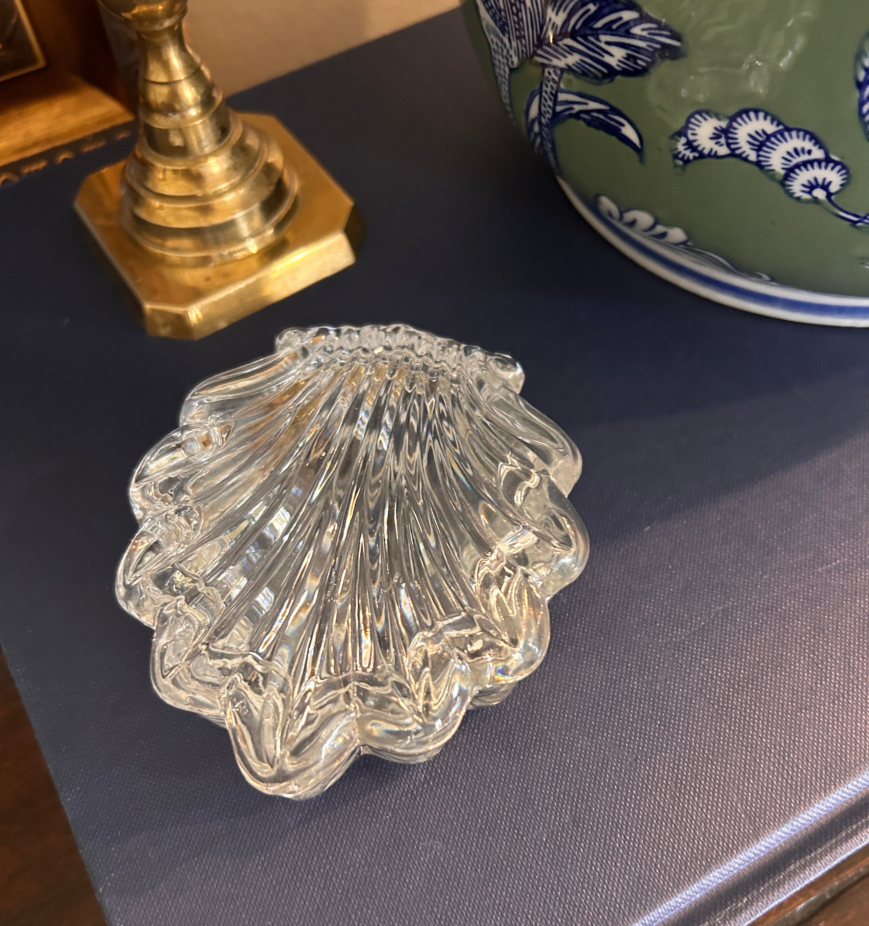 Vintage Gorham Style Chantilly Glass Shell Trinket Dish