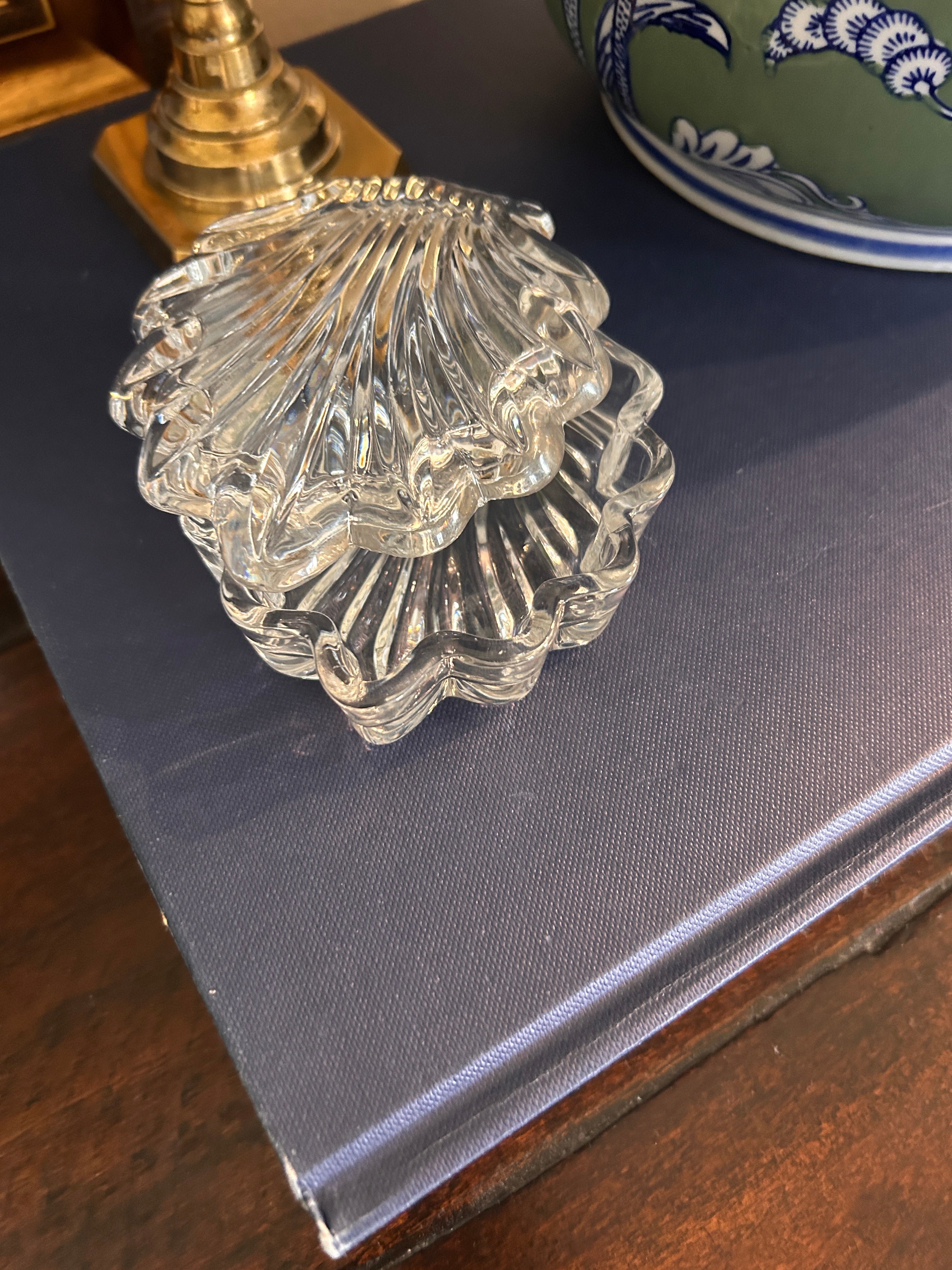 Vintage Gorham Style Chantilly Glass Shell Trinket Dish