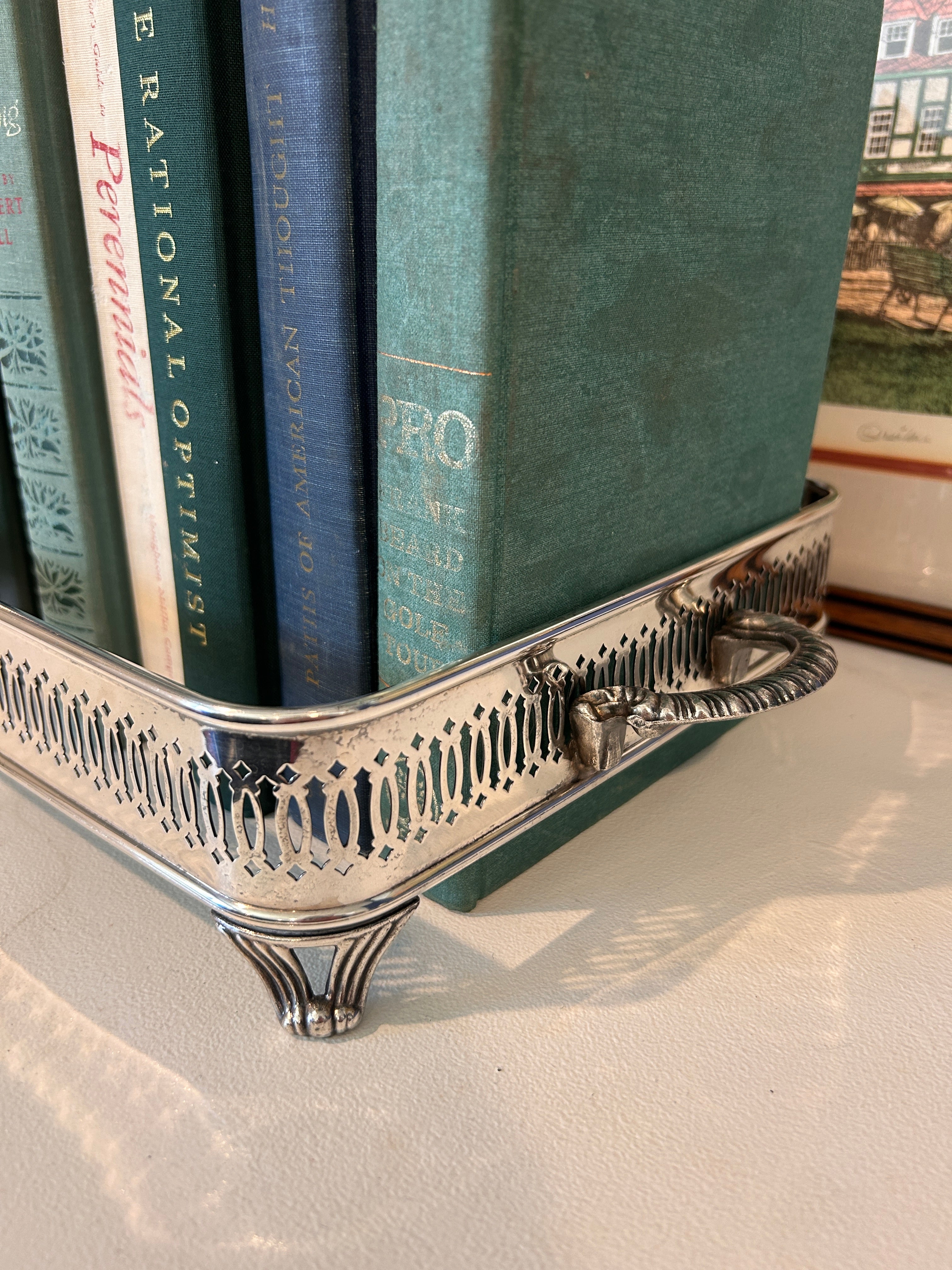 Vintage Silverplate Pierced Edge Gallery Tray