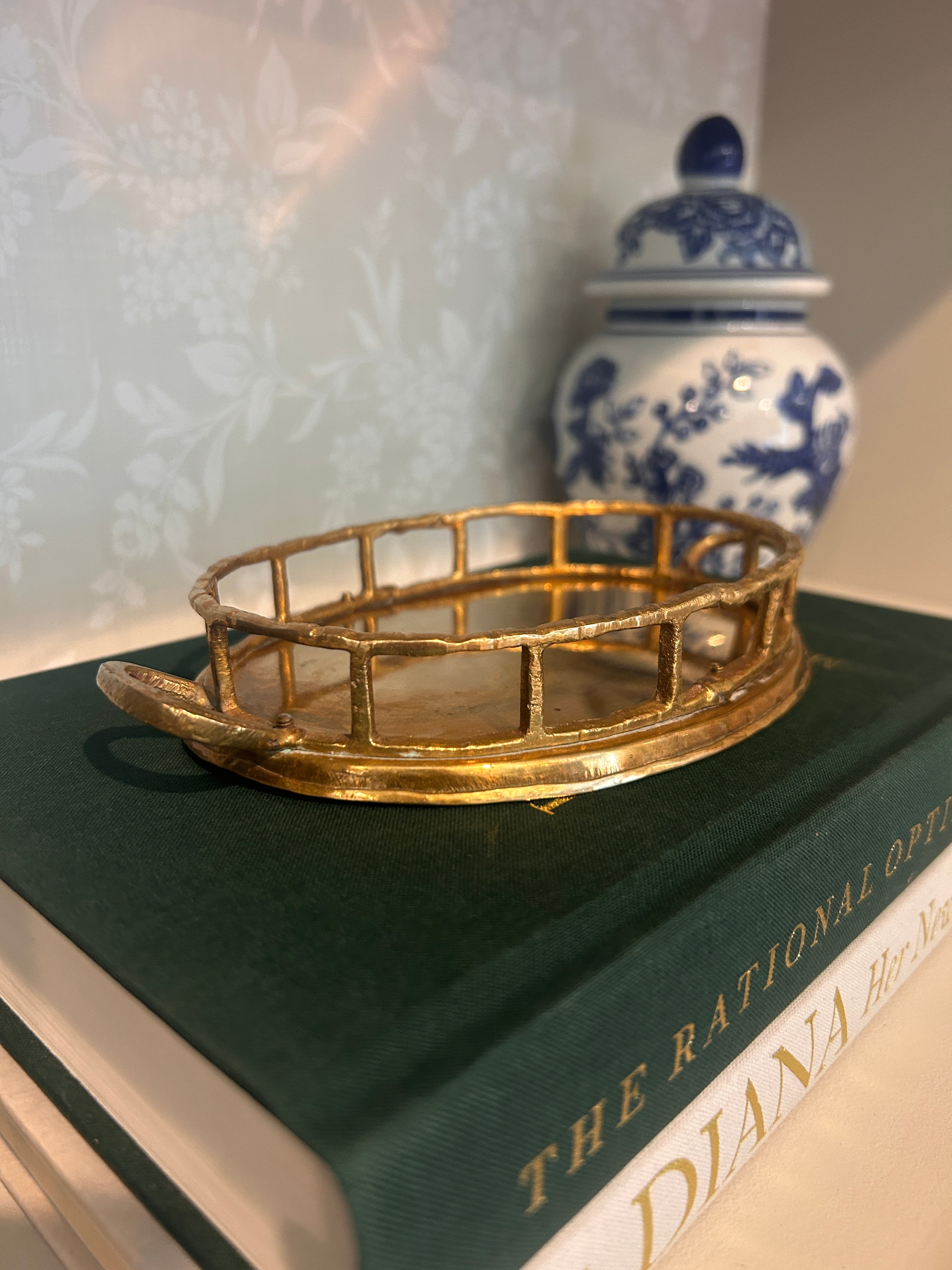 Vintage Brass Oval Catchall Trinket Dish