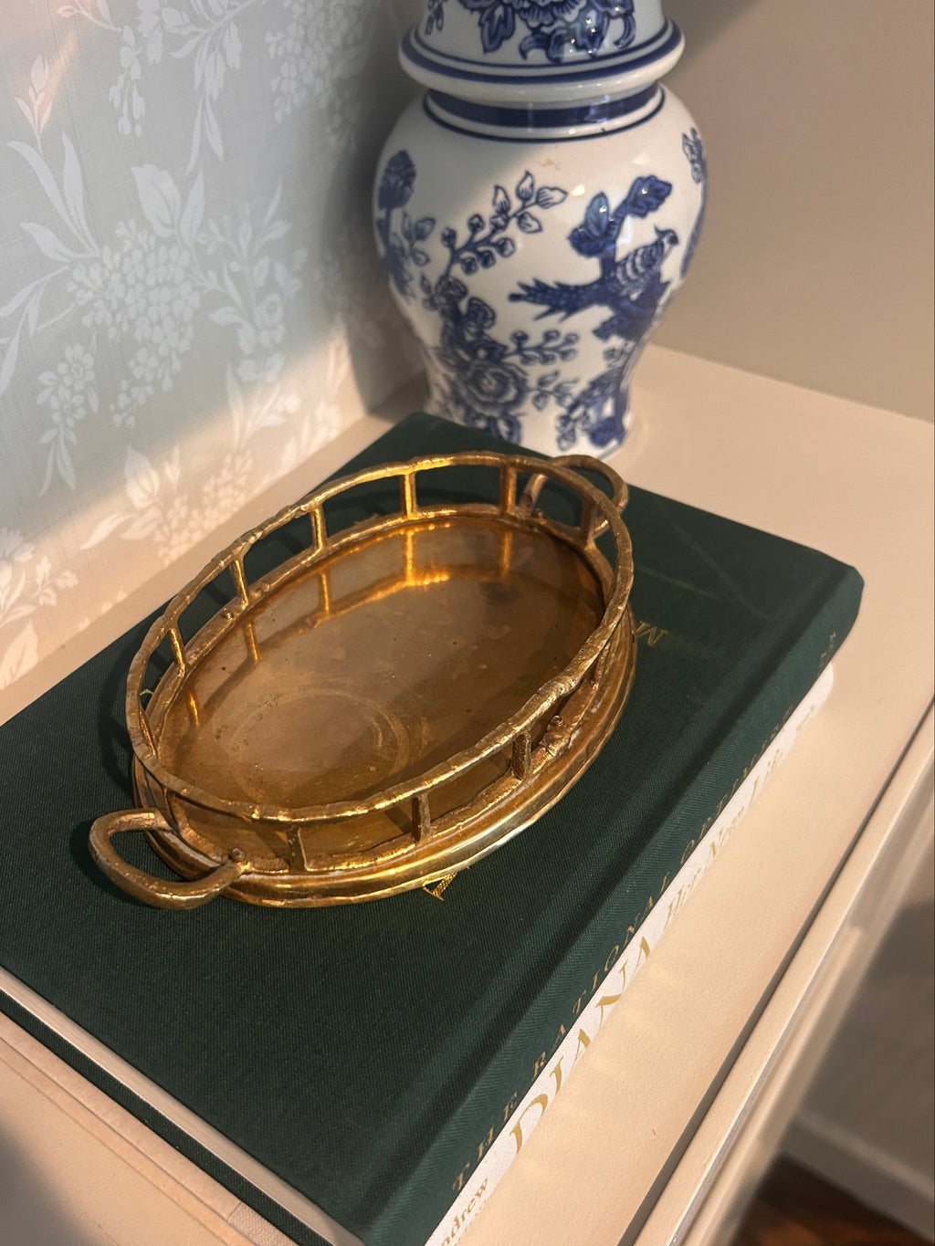 Vintage Brass Oval Catchall Trinket Dish
