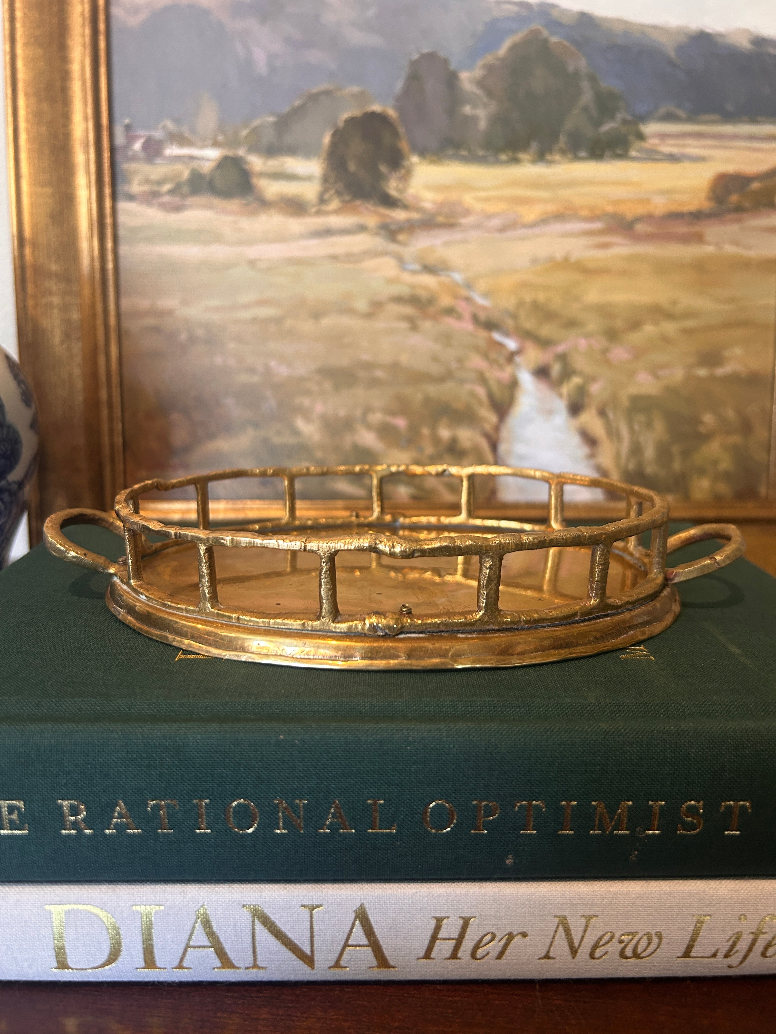 Vintage Brass Oval Catchall Trinket Dish
