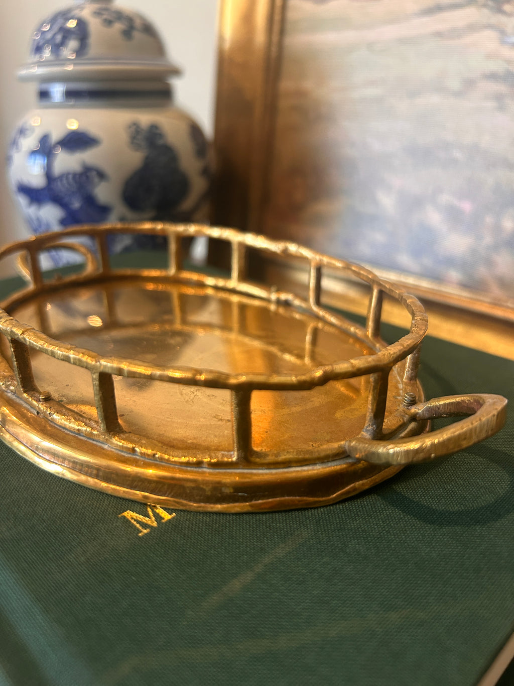 Vintage Brass Oval Catchall Trinket Dish