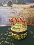 Vintage Bengal Tiger Hinged Trinket Box