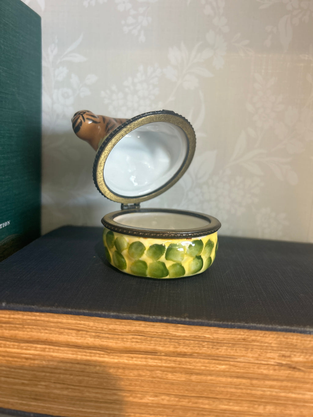 Vintage Bengal Tiger Hinged Trinket Box