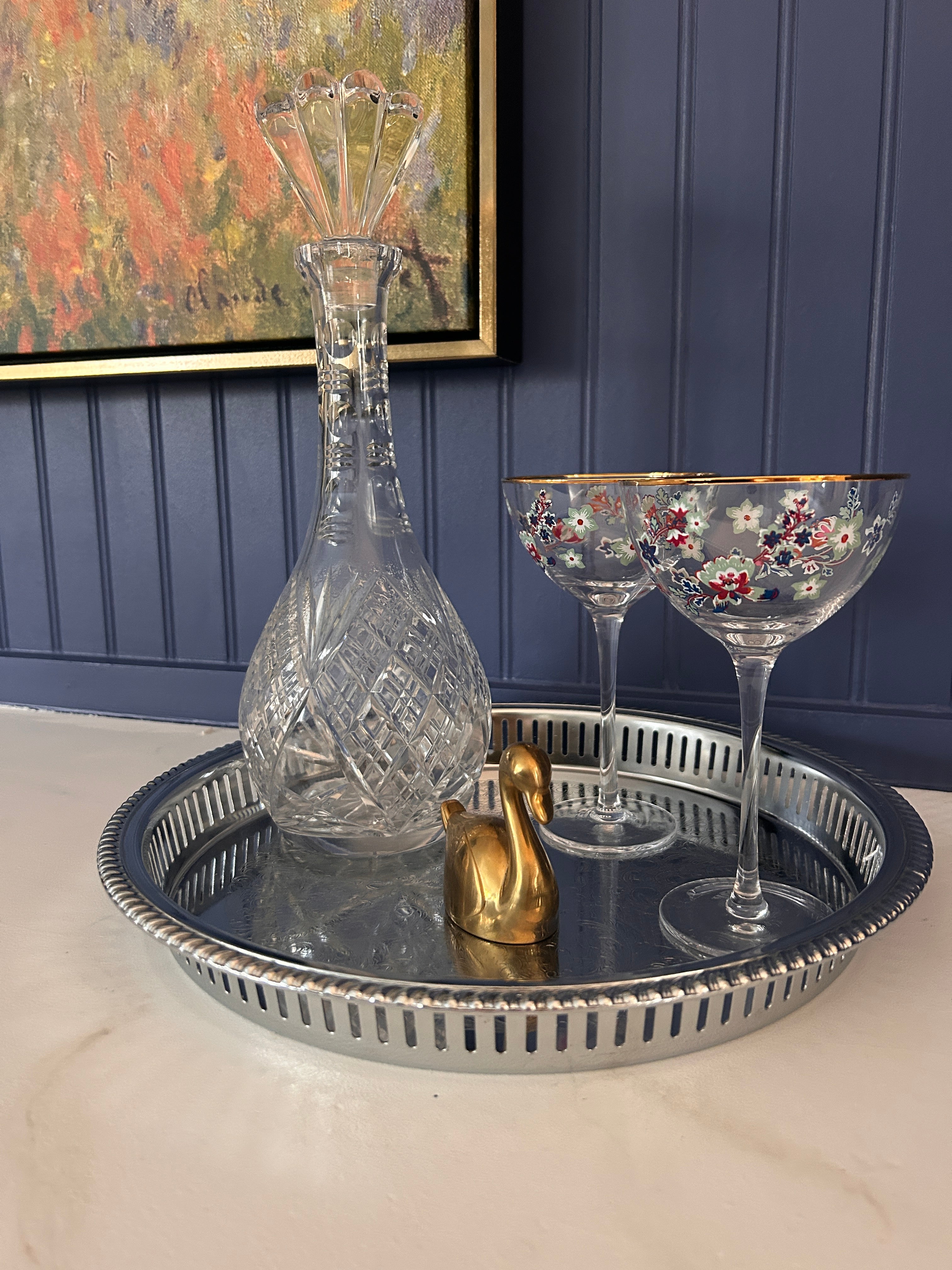 Vintage Silverplate Pierced Gallery Edge Tray