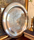 Vintage Engraved Silverplate Serving Tray