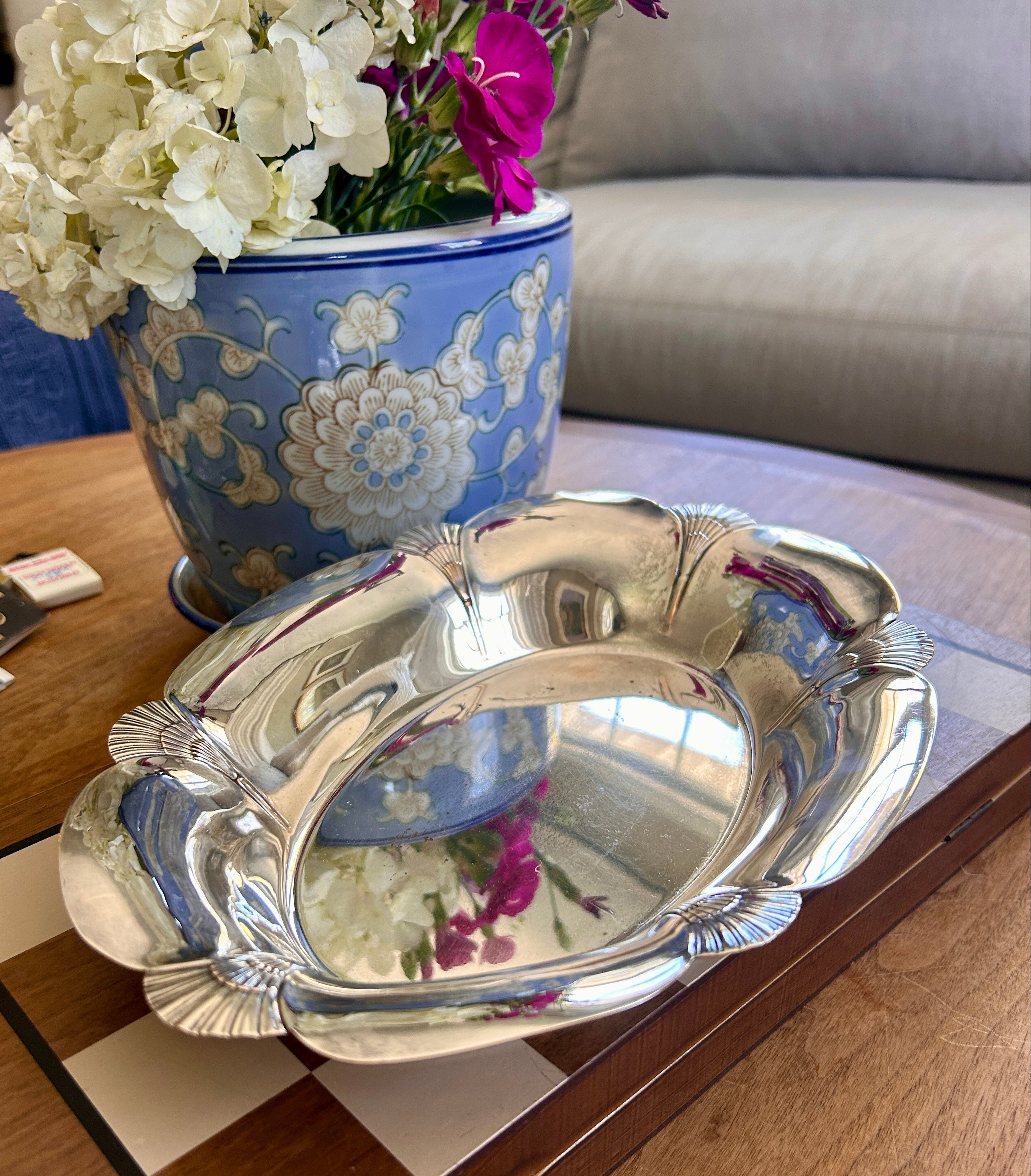 Vintage Silverplate Shell Motif Catchall Dish