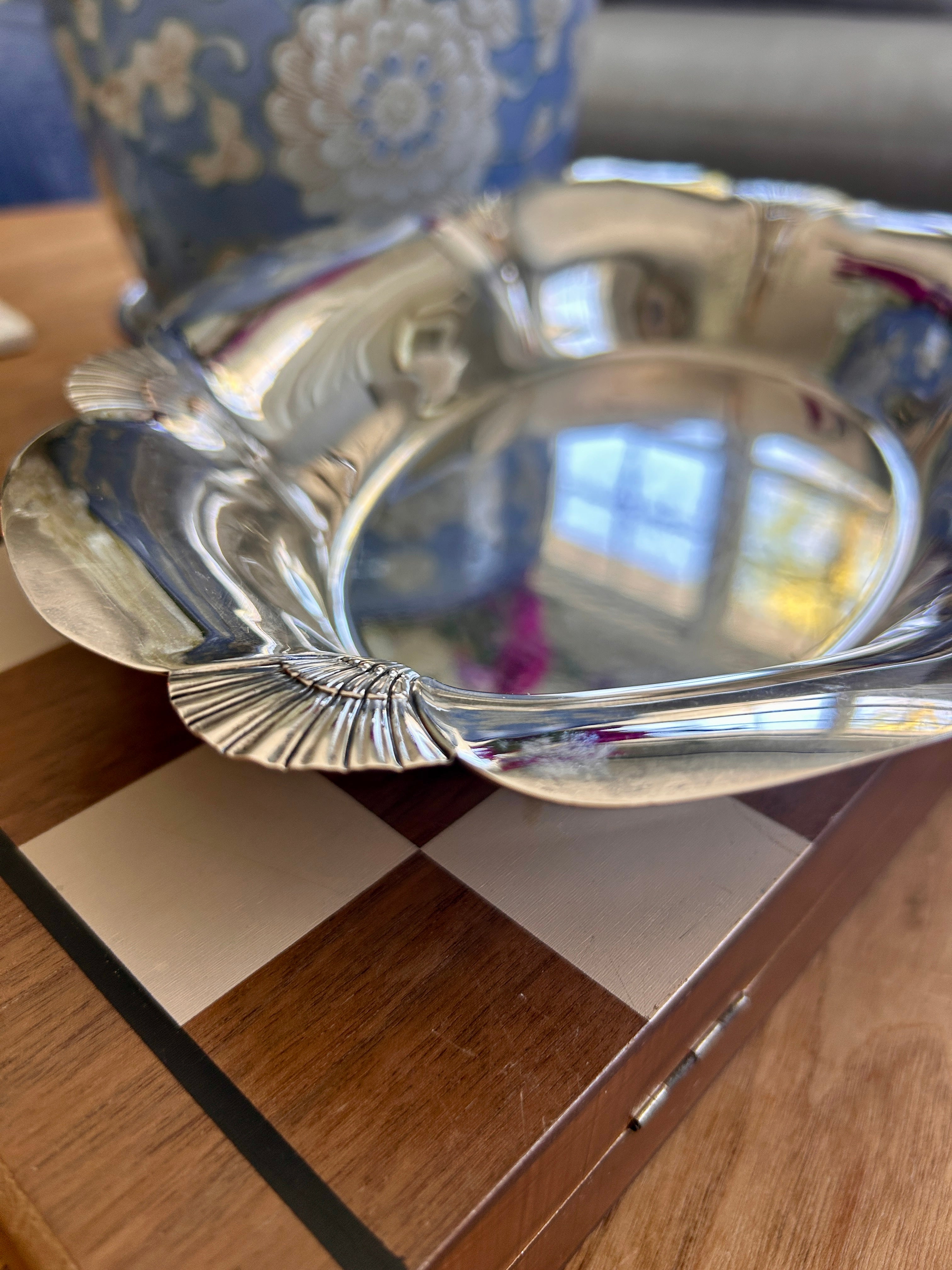 Vintage Silverplate Shell Motif Catchall Dish