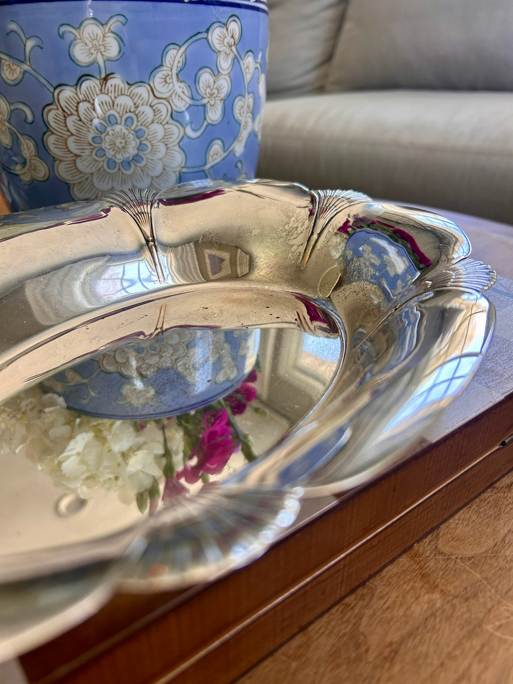 Vintage Silverplate Shell Motif Catchall Dish