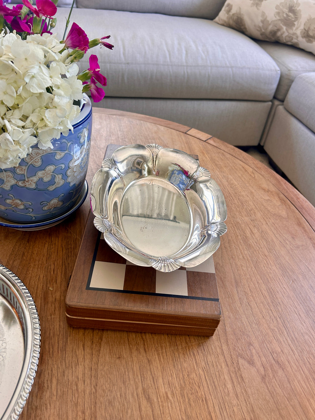 Vintage Silverplate Shell Motif Catchall Dish