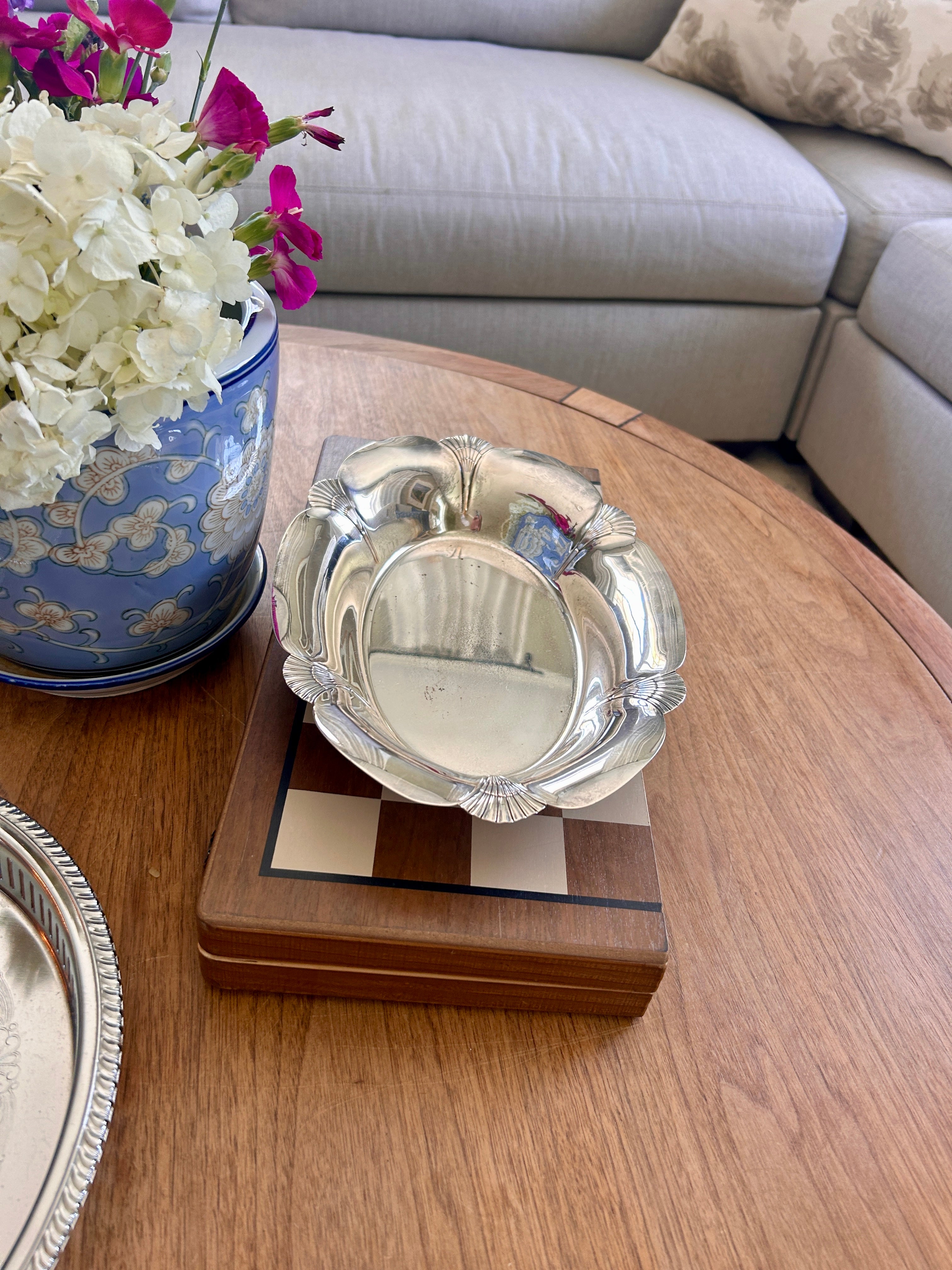 Vintage Silverplate Shell Motif Catchall Dish