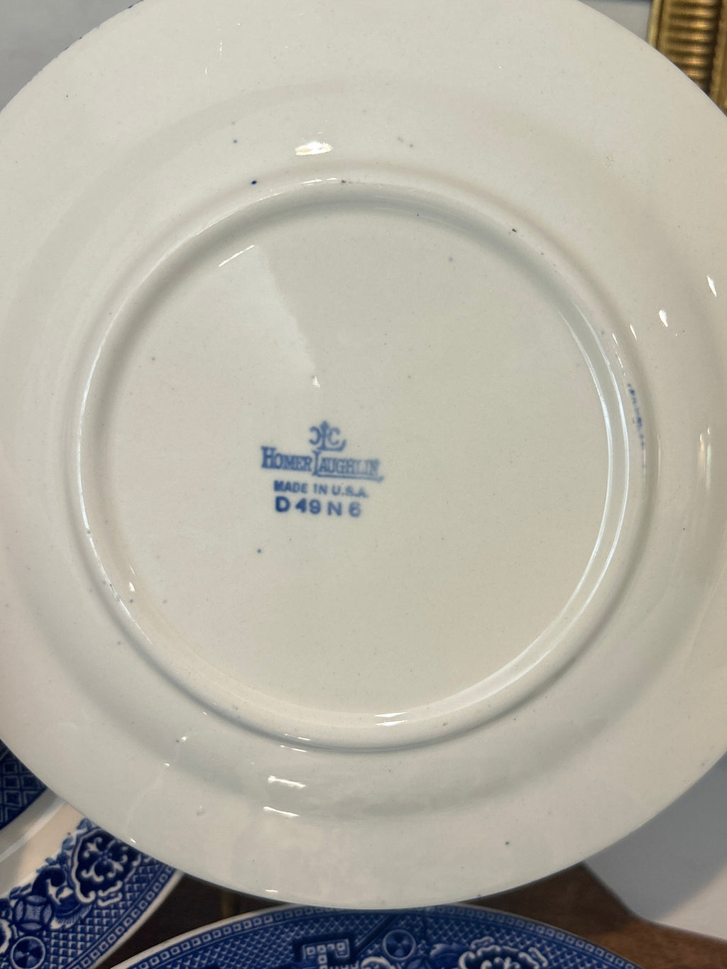 Vintage Homer Laughlin Blue Willow Plates- Set of 5